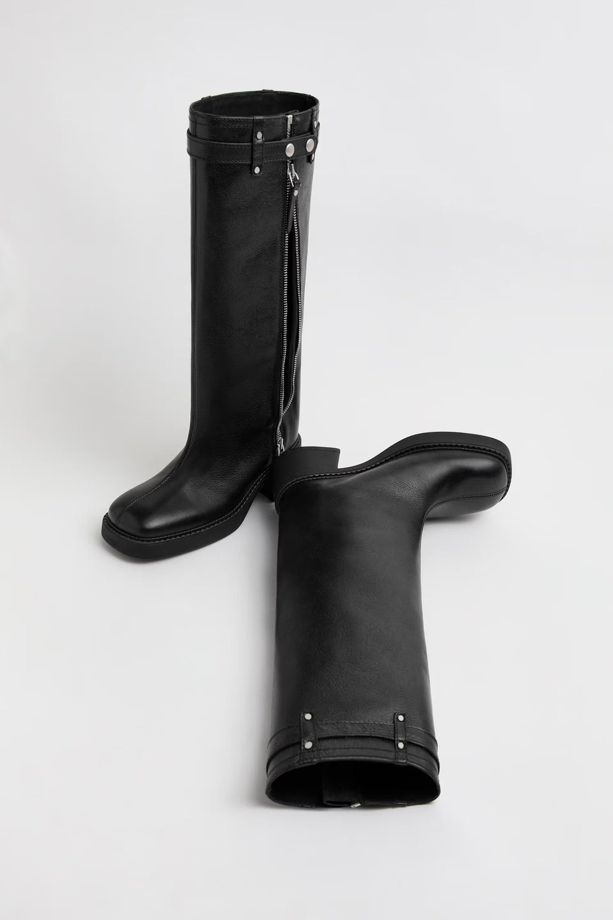 Miista Izolda Zipper Tall Boots // Black