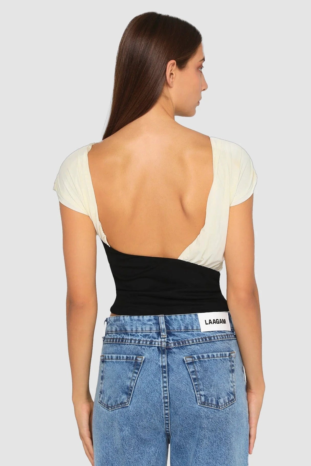 Laagam Gemini Draped Top // Ecru