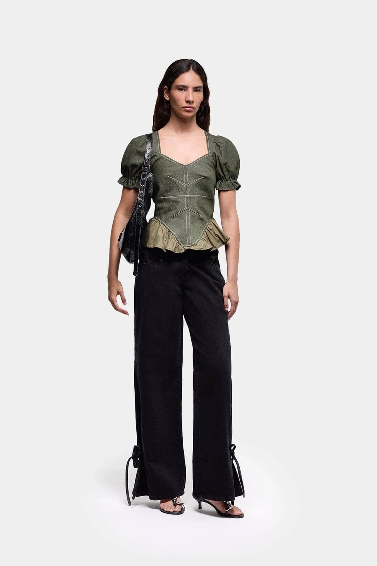 Laagam Regina Puff Sleeve Blouse // Khaki