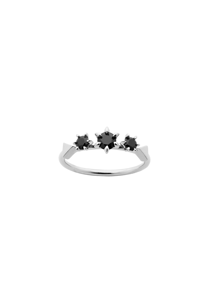 Karen Walker Baroque Ring Onyx  // Silver