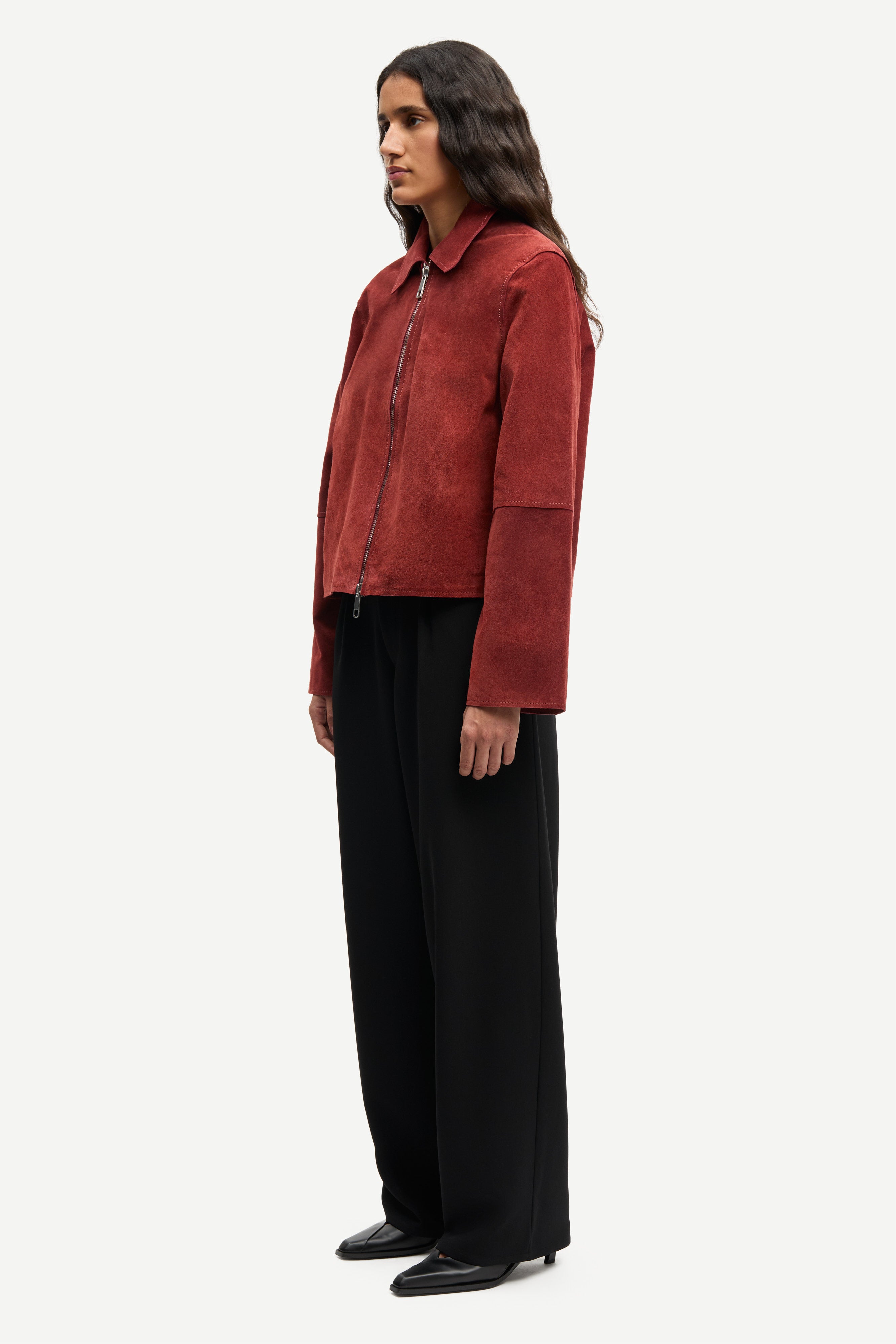 Samsøe Samsøe Salylo Suede Jacket // Fired Brick