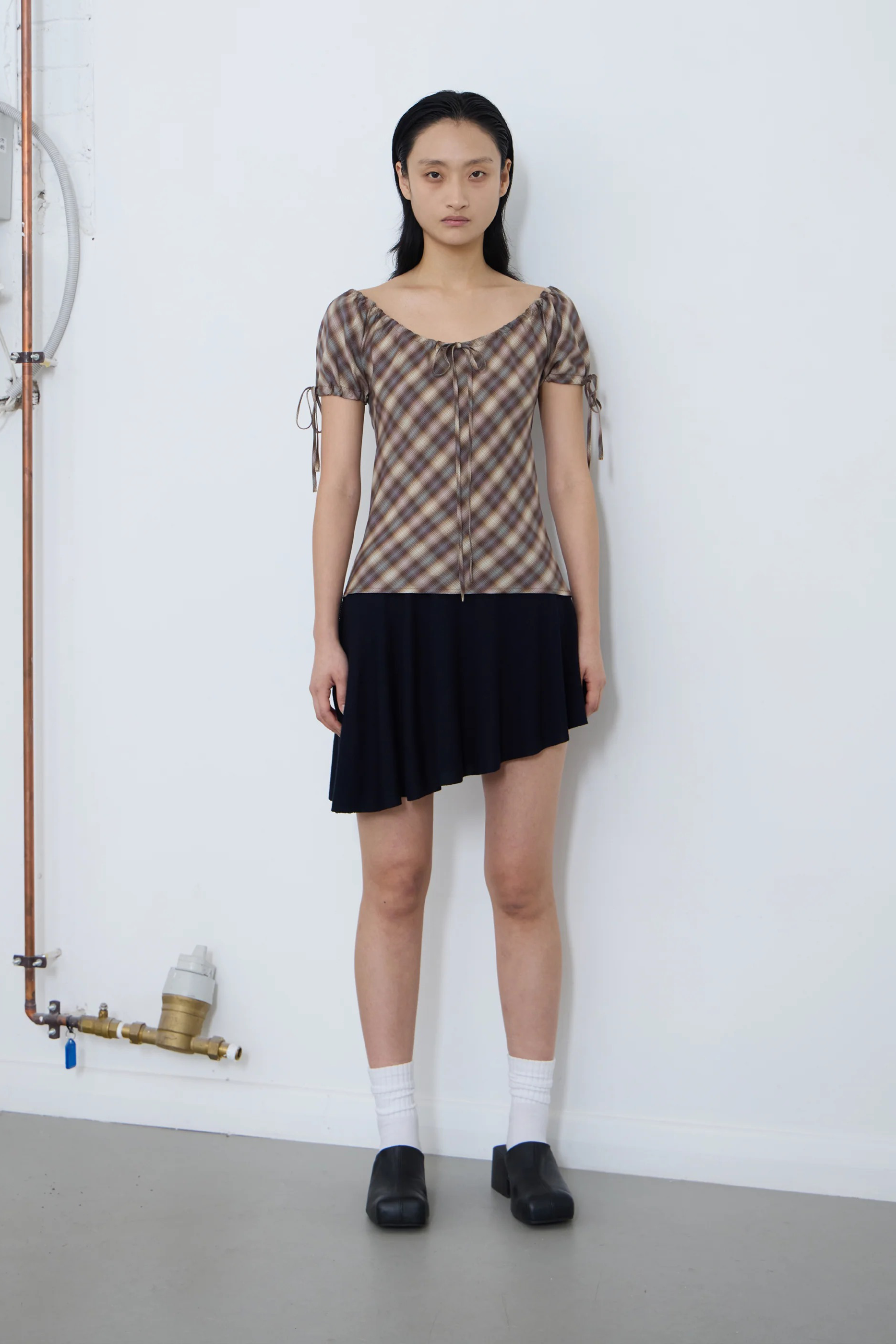 PV Dissolve Wool Skirt // Ink