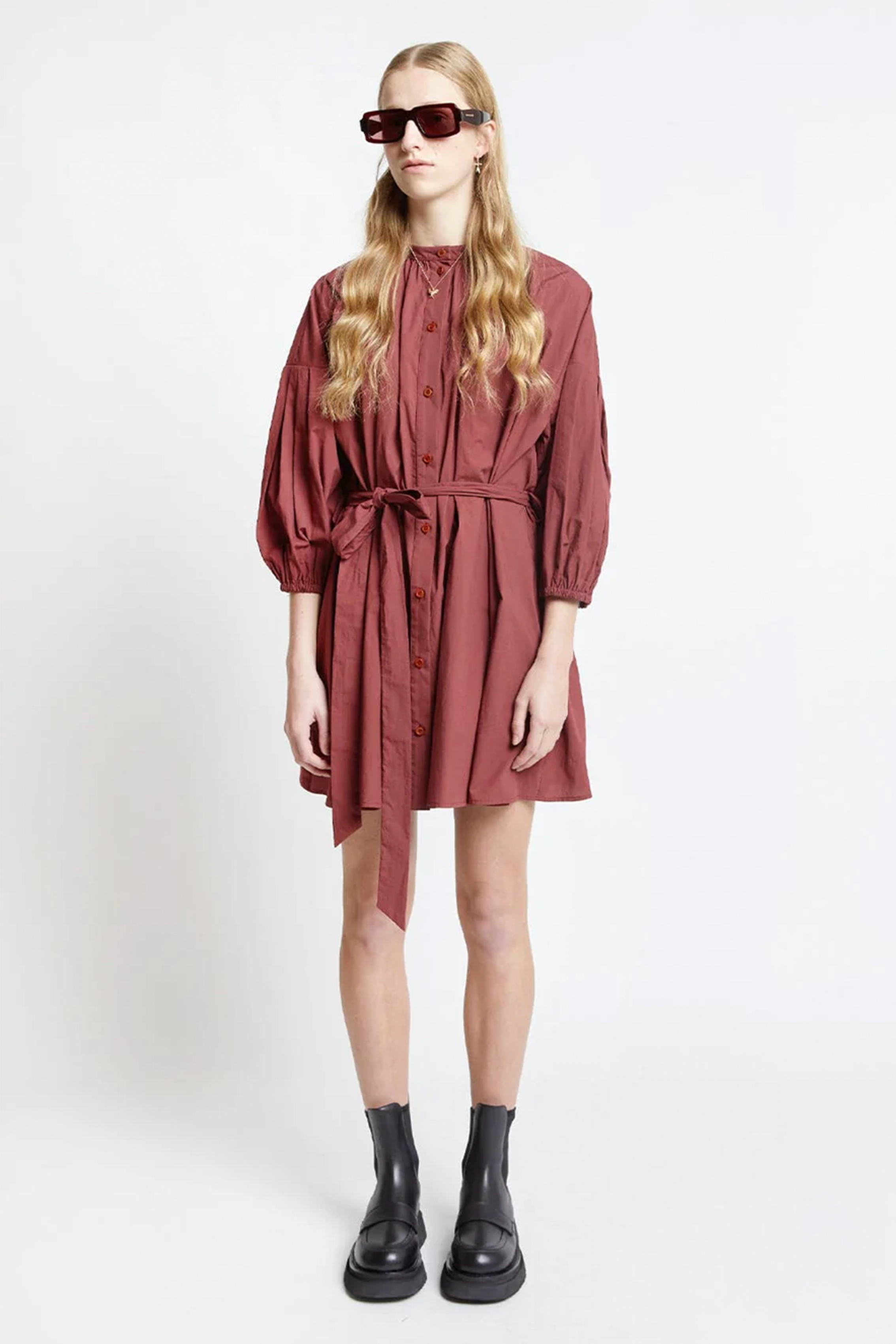 H&m red sales shirt dress