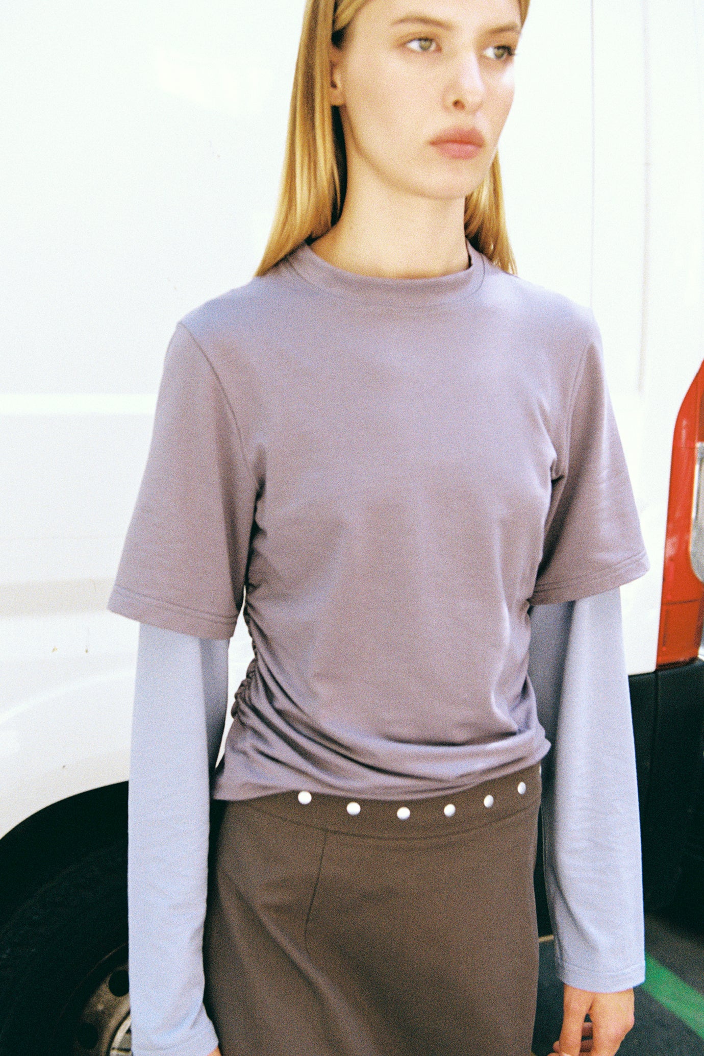 Muse Tavi Layered Tee // Steel