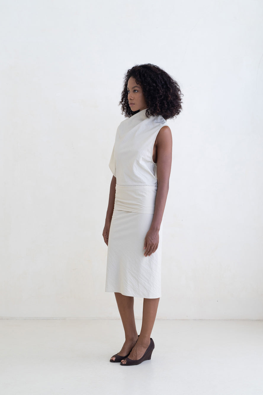 Belle Anna Reverie Midi Dress // Beige