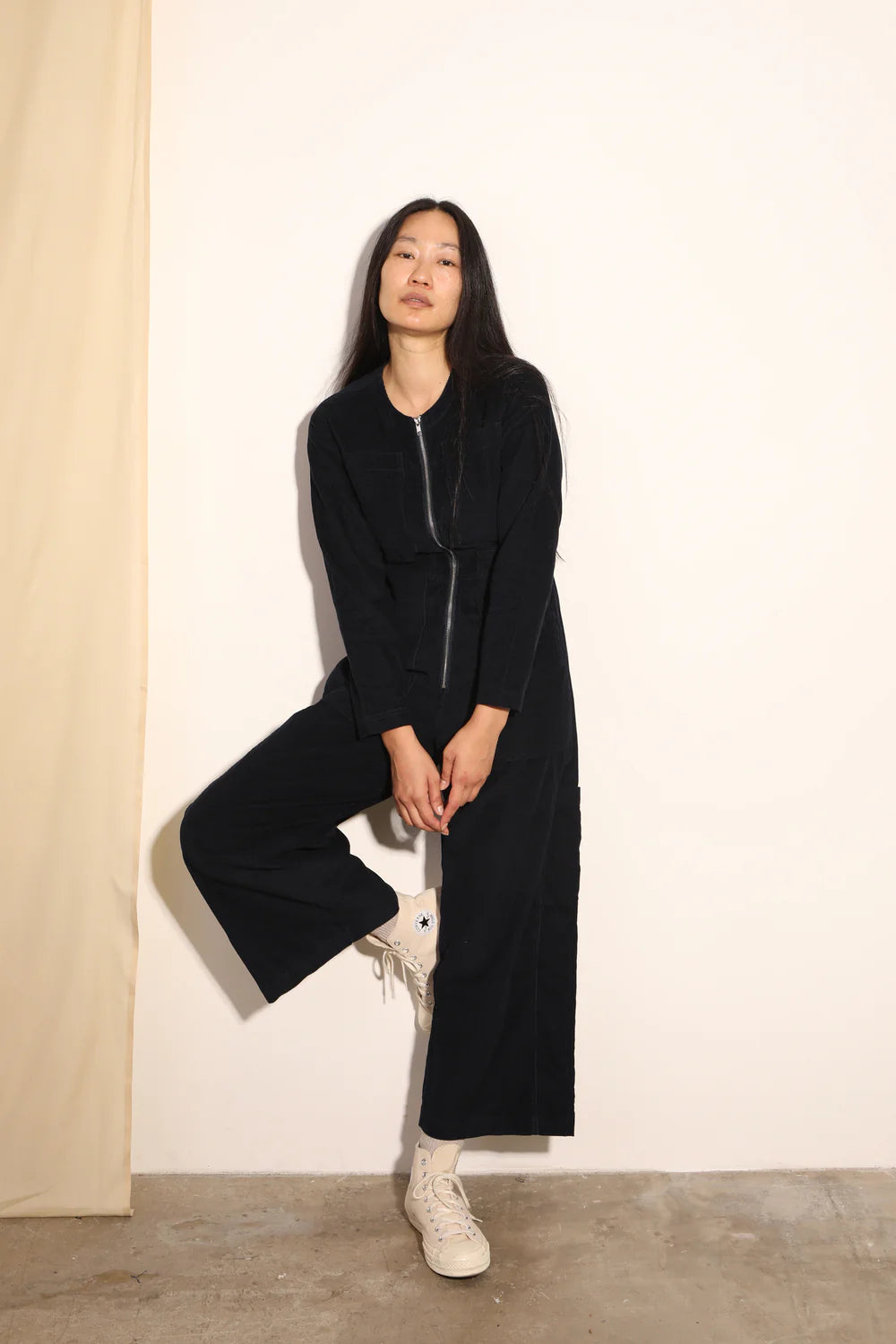 L.F. Markey Felix L/S Corduroy Boilersuit // Navy