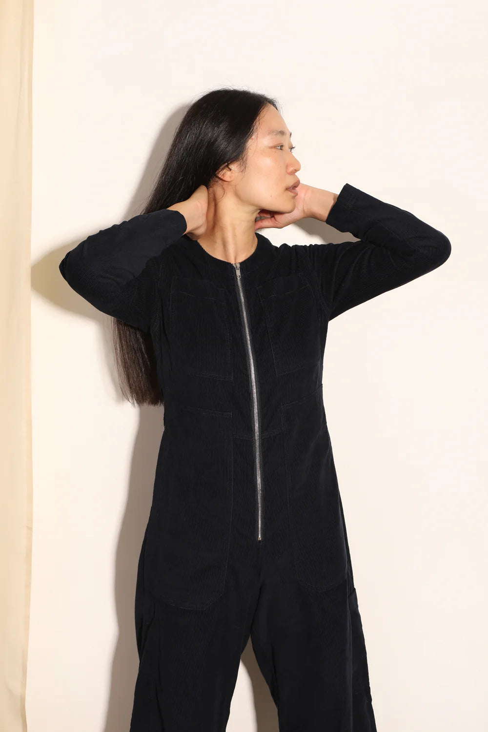 L.F. Markey Felix L/S Corduroy Boilersuit // Navy