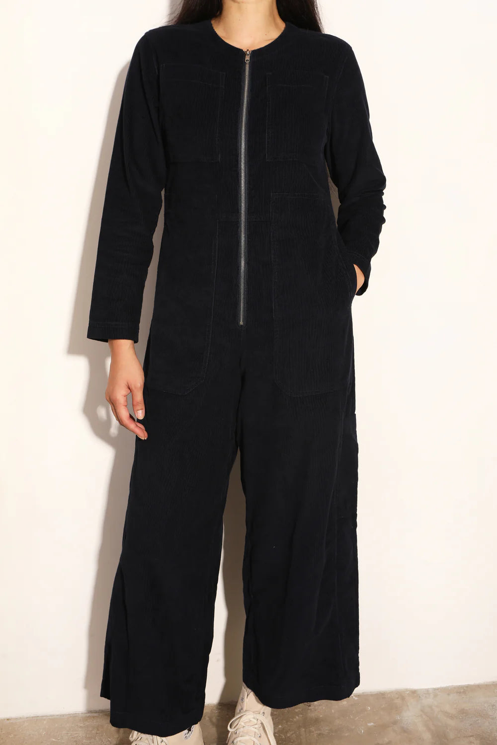 L.F. Markey Felix L/S Corduroy Boilersuit // Navy