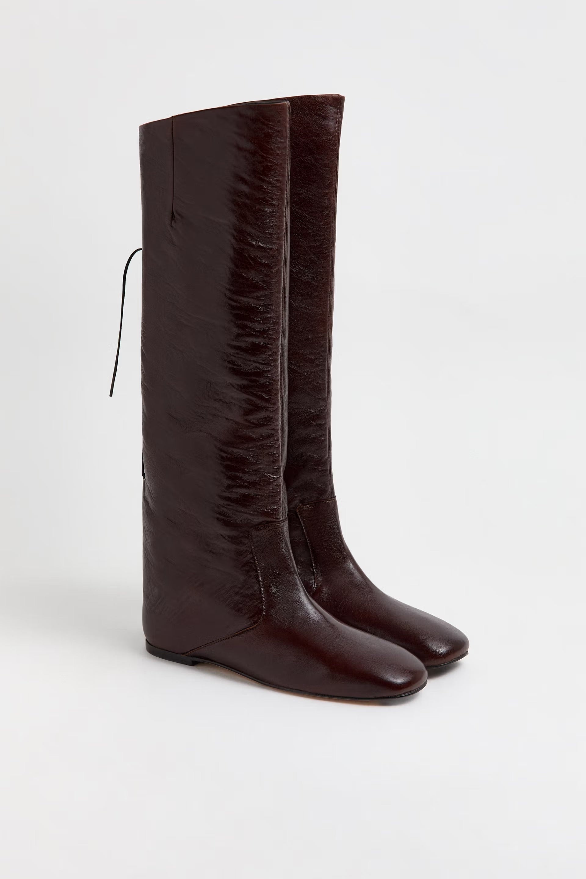 Miista Karola Tall Boots // Crinkle Dark Brown