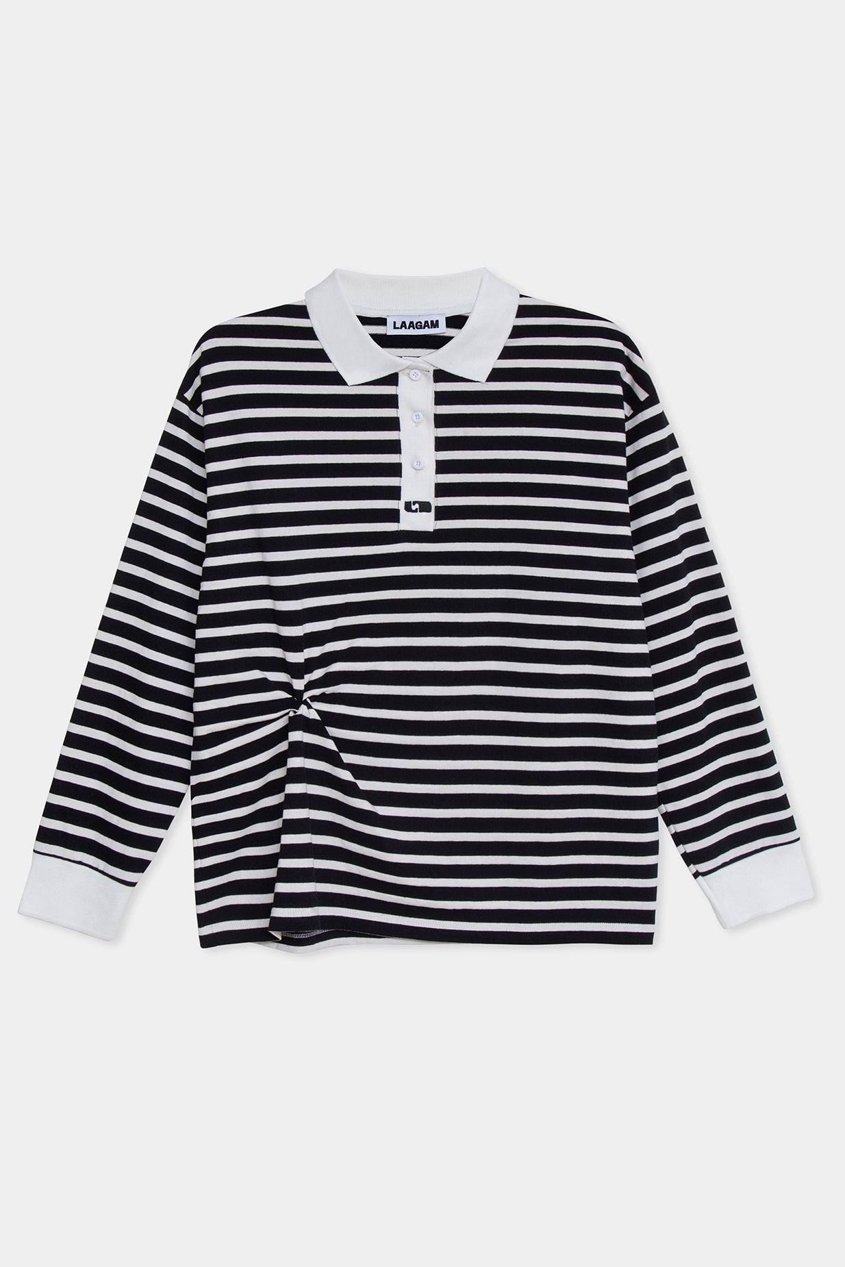 Laagam Duse Longsleeve Polo Tee // Black Striped