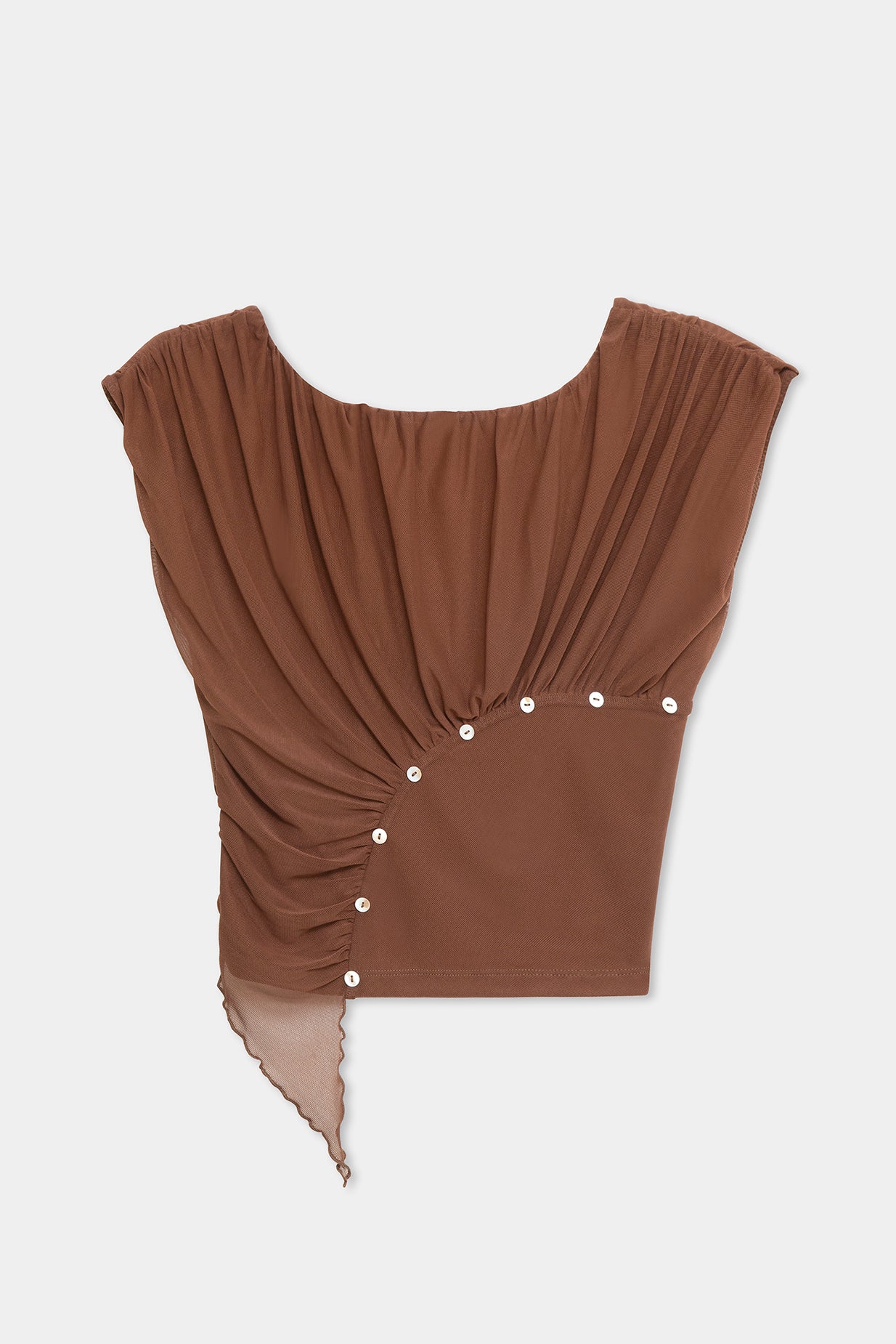 Laagam Gemini Draped Top // Brown