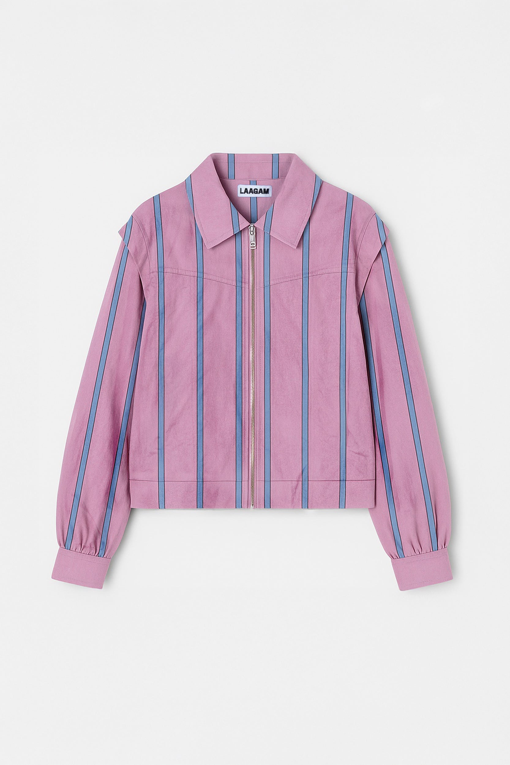 Laagam Watson Striped Bomber Jacket // Pink