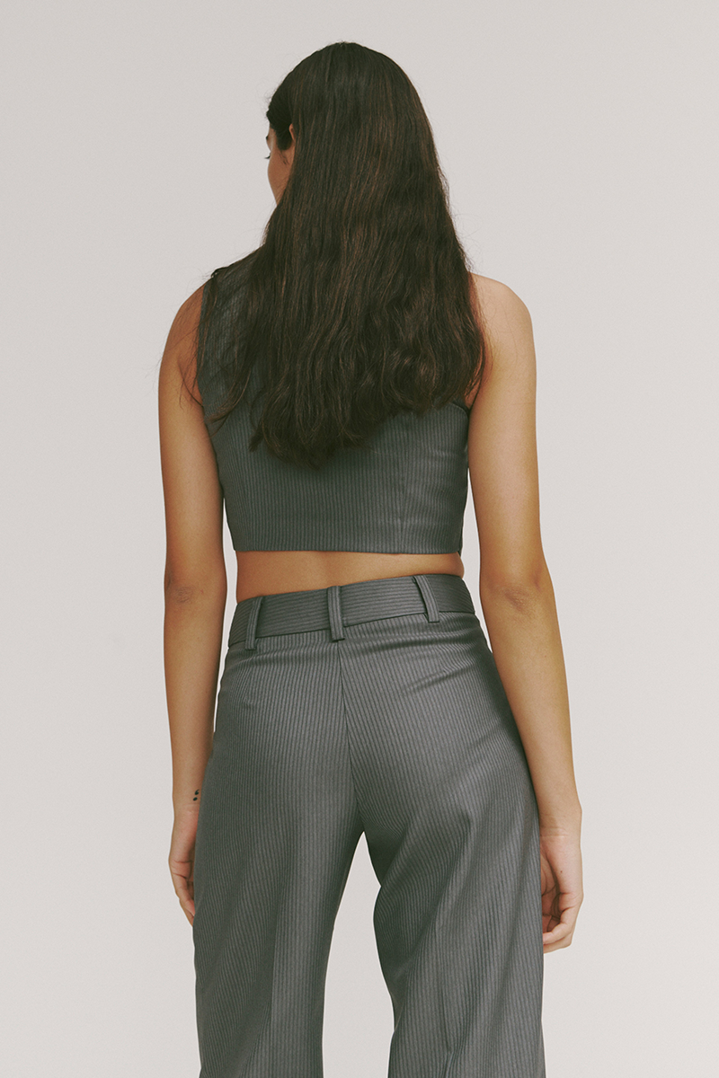 PV All Day Vest // Grey Pinstripe