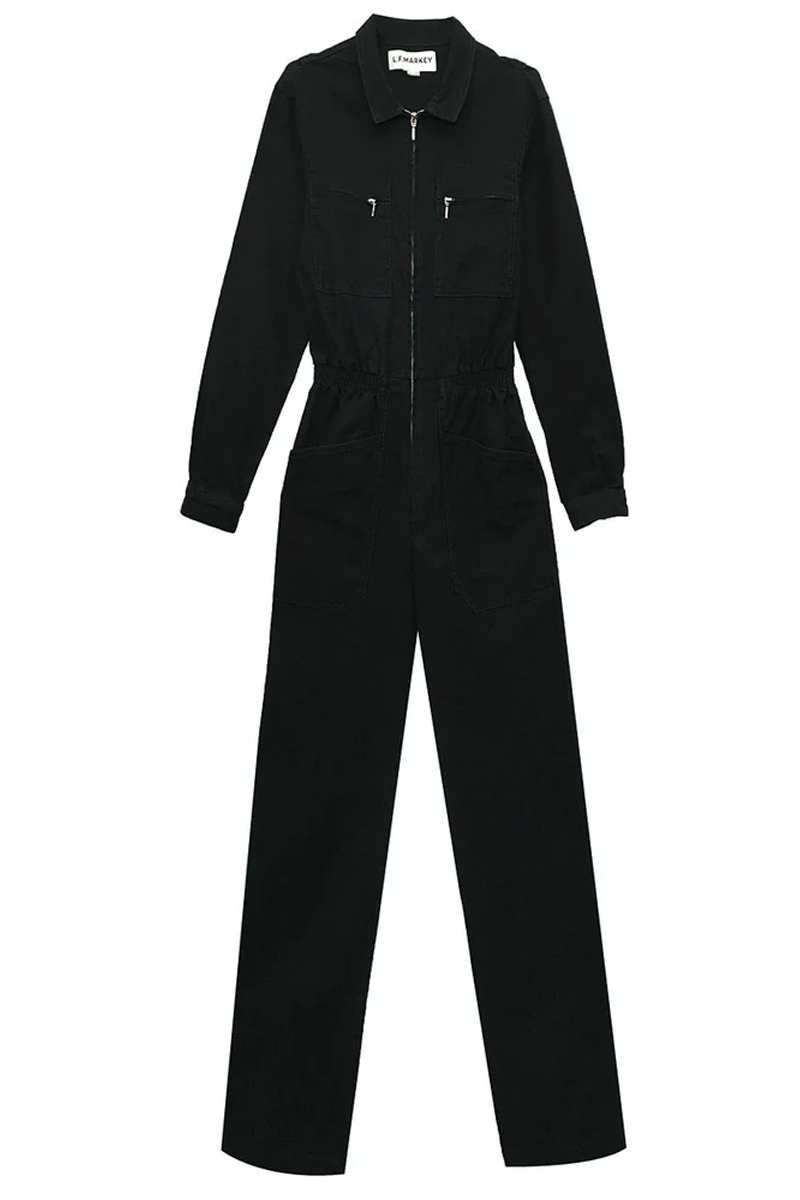 L.F. Markey Danny Longsleeve Boilersuit // Black