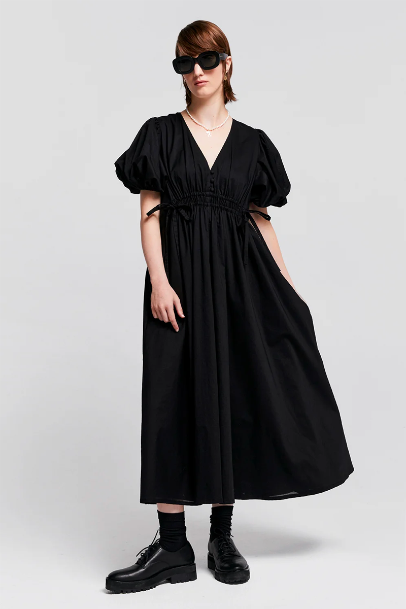 Karen Walker Lakeside Organic Cotton Dress // Black