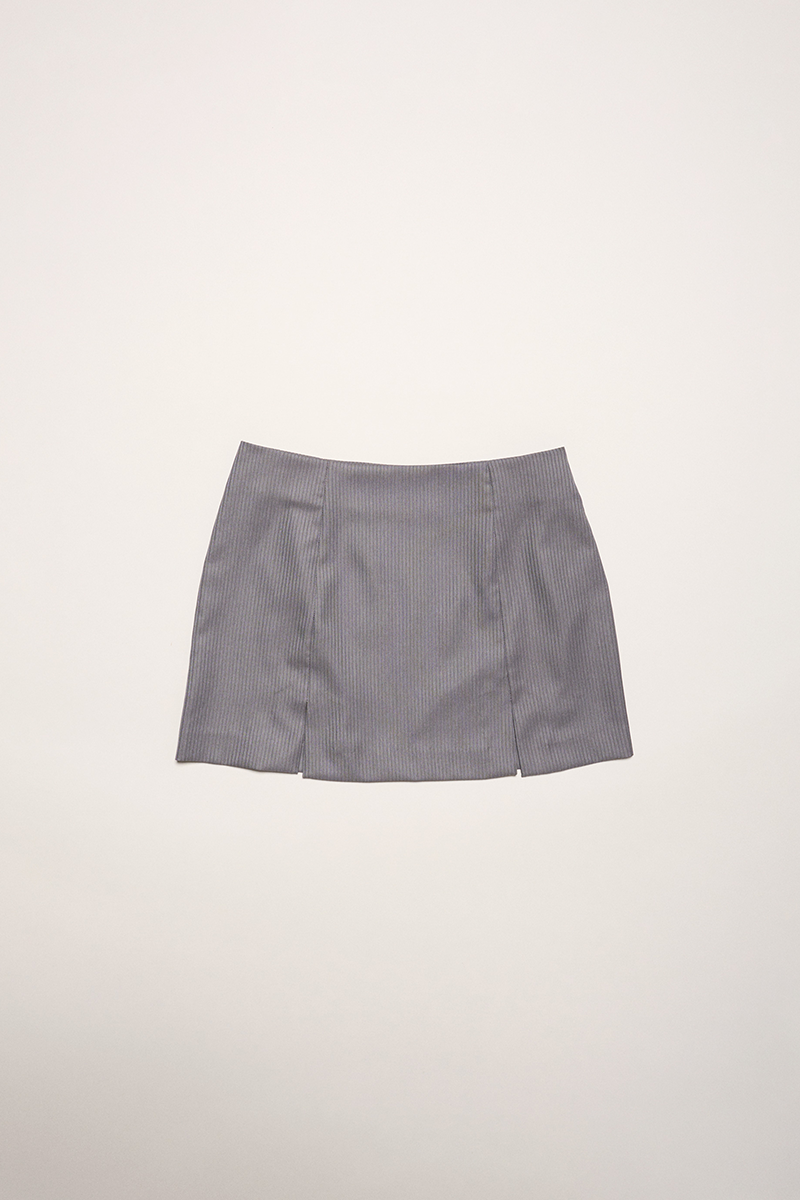 PV All Day Miniskirt // Grey Pinstripe