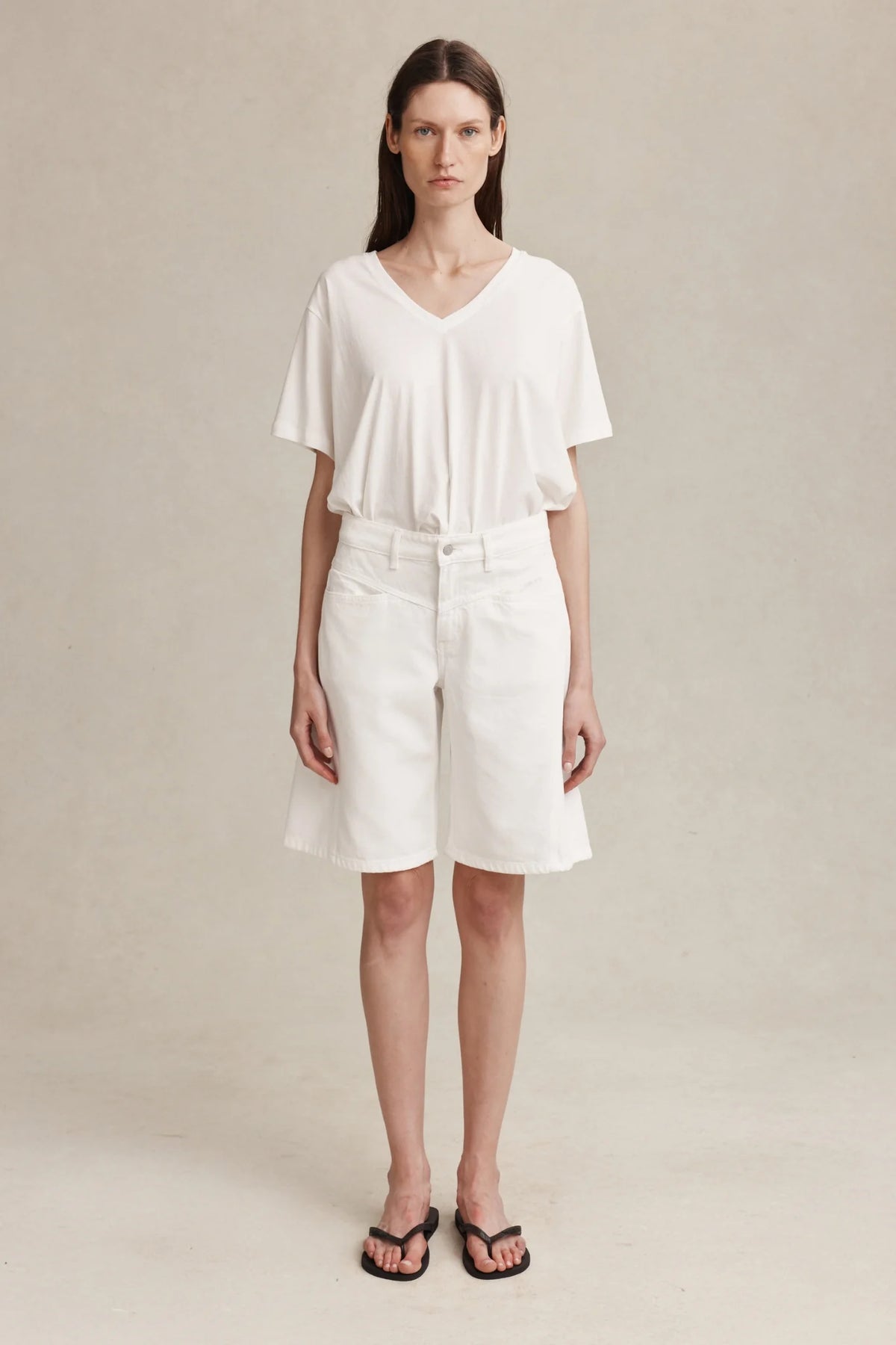 Marle Cross Stitch Short // Blanc