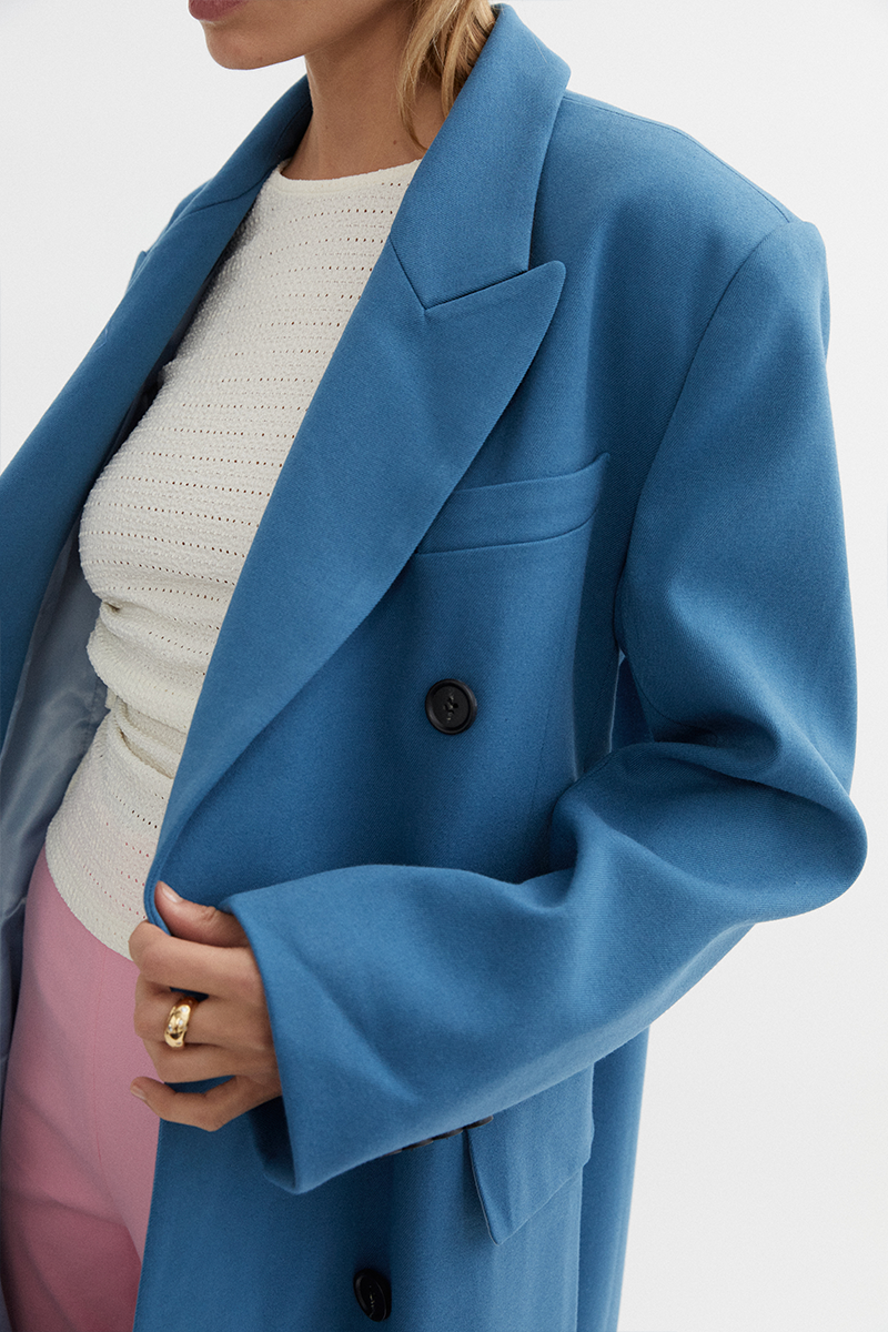 Blanca Carmen Coat // Blue