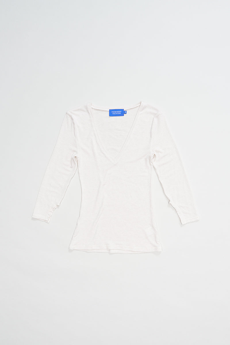 PV Assume V-Neck Top  // Parchment