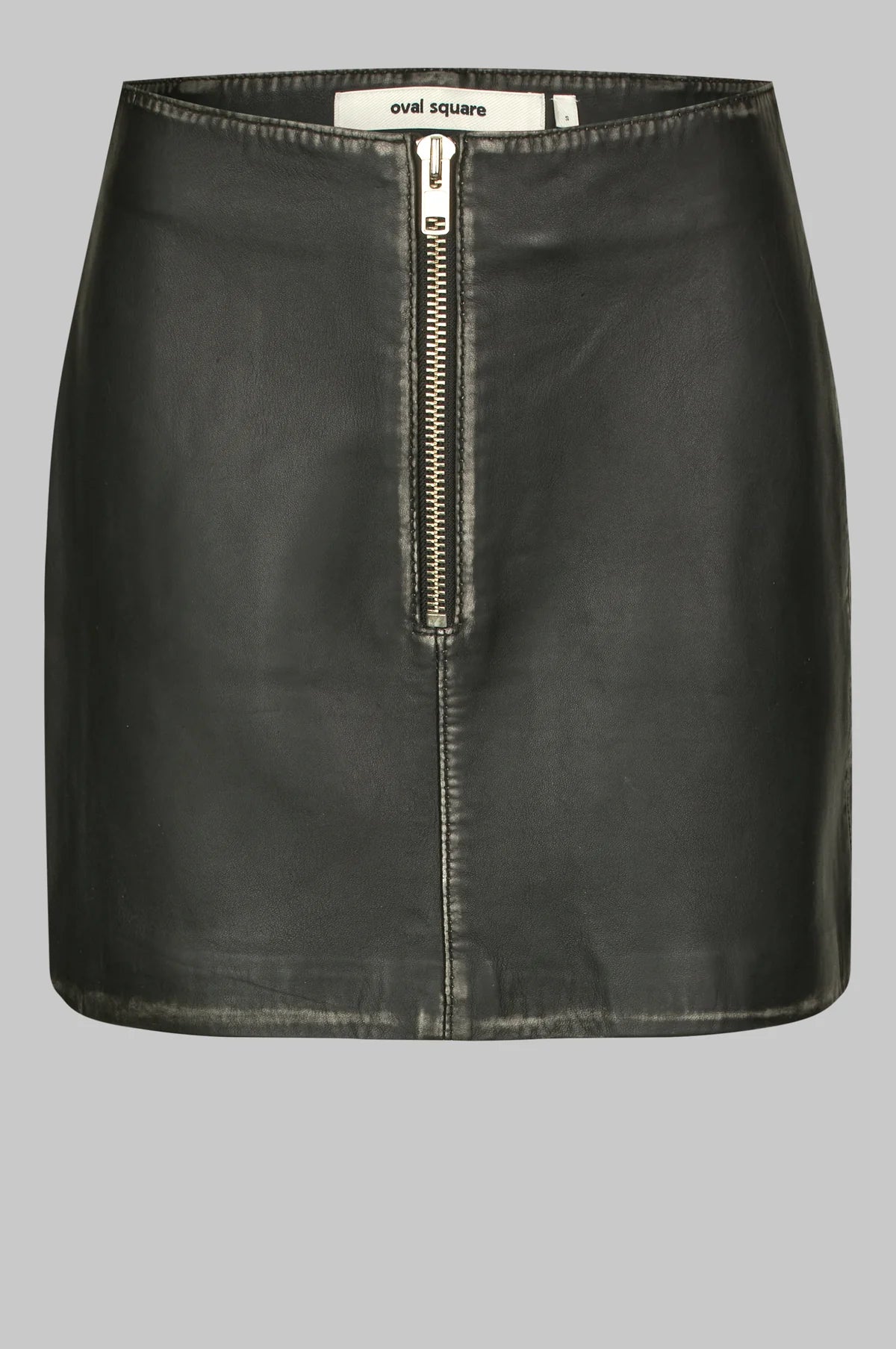 Oval Square OS Rocker Leather Skirt // Vintage Black