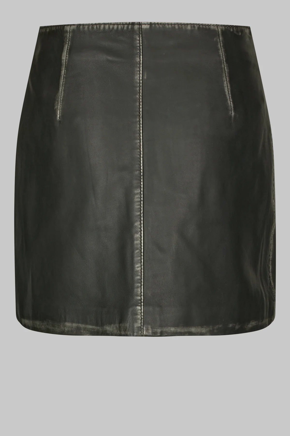 Oval Square OS Rocker Leather Skirt // Vintage Black