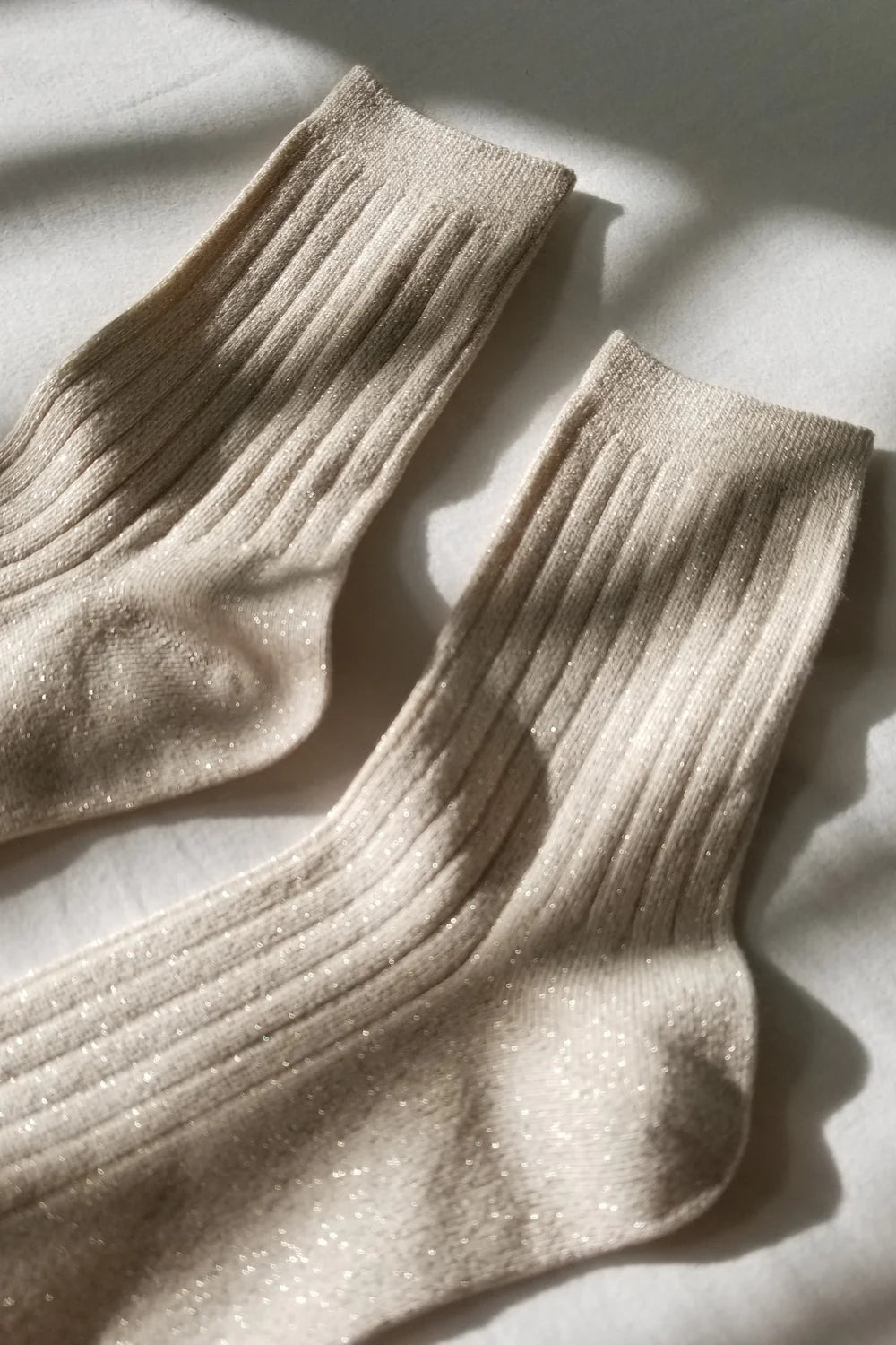 Le Bon Shoppe Her Socks Modal Lurex //  Ivory Gold  Glitter