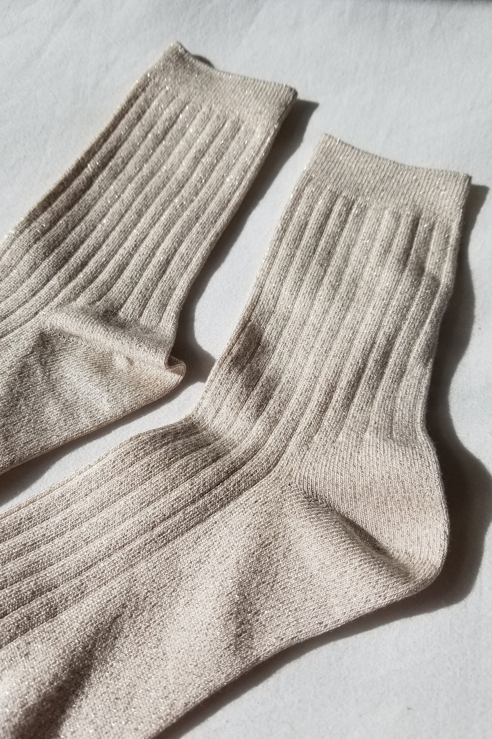 Le Bon Shoppe Her Socks Modal Lurex //  Ivory Gold  Glitter