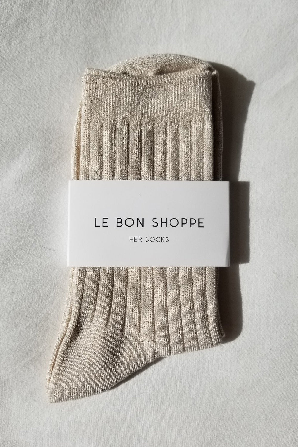 Le Bon Shoppe Her Socks Modal Lurex //  Ivory Gold  Glitter