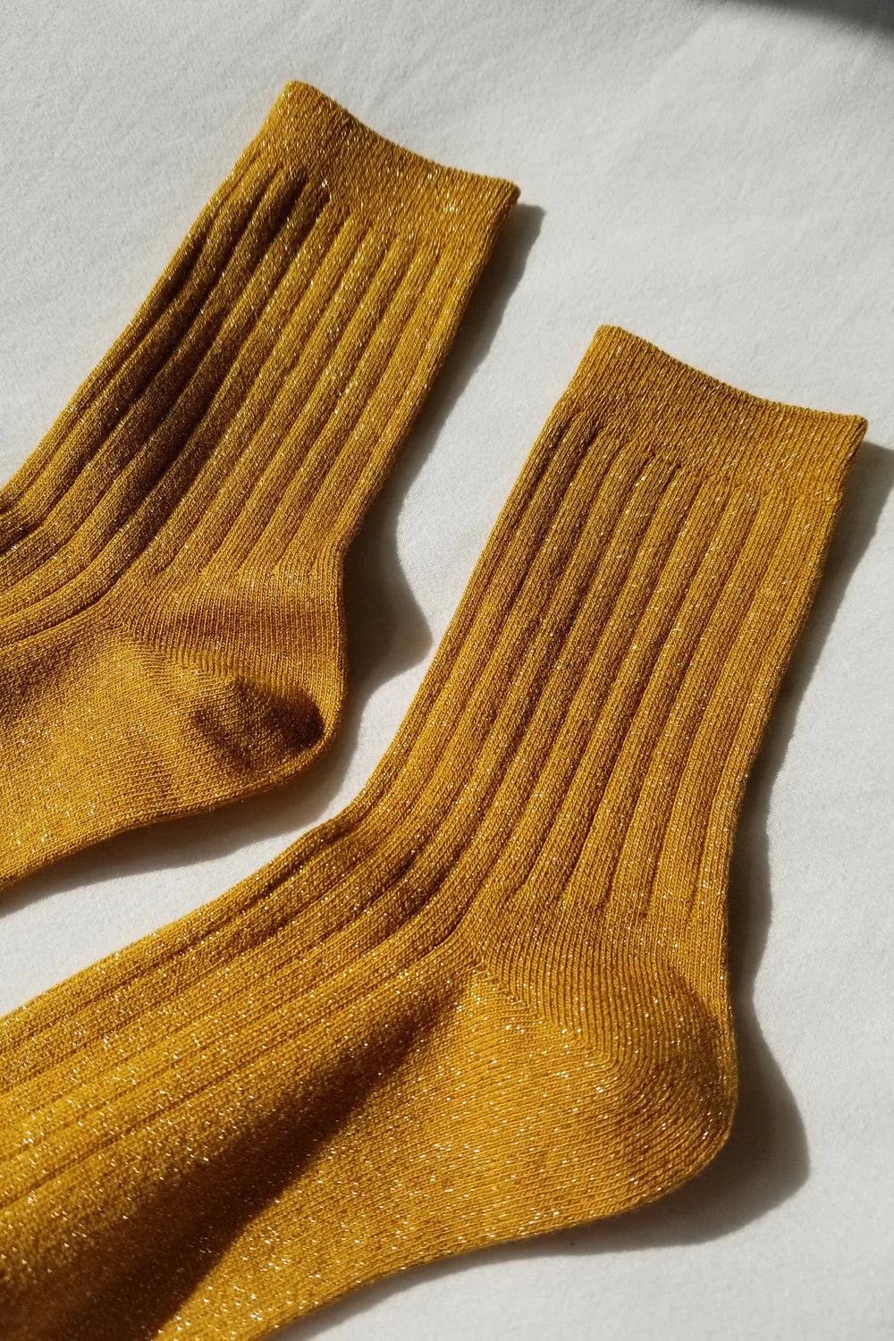 Le Bon Shoppe Her Socks Modal Lurex // Mustard Glitter