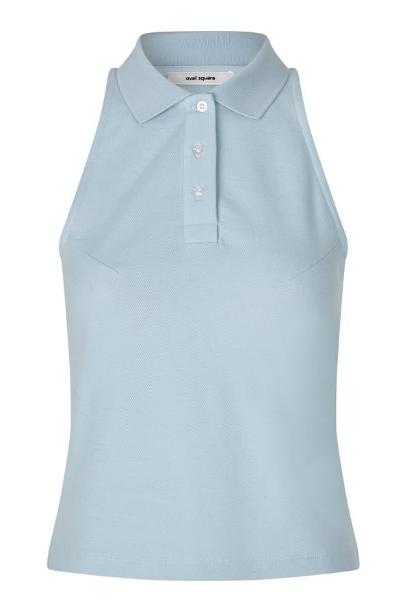 Oval Square Sunny Polo Top // Cashmere Blue