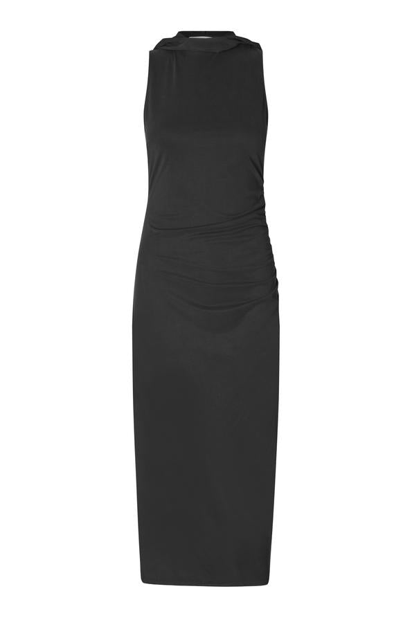Oval Square Hope Hood Dress // Black Stone