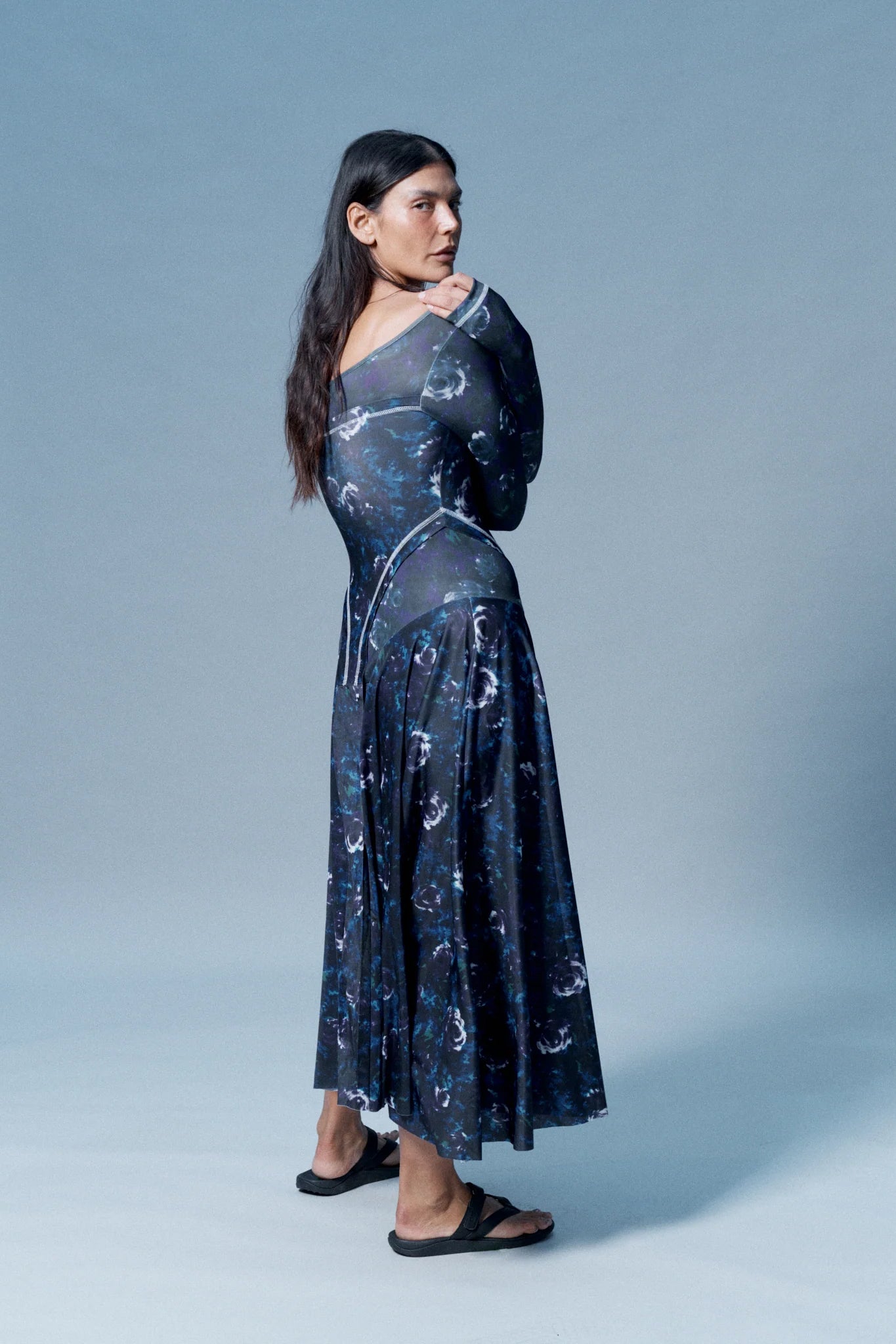 Verner Leotard Dress // Purple / Blue