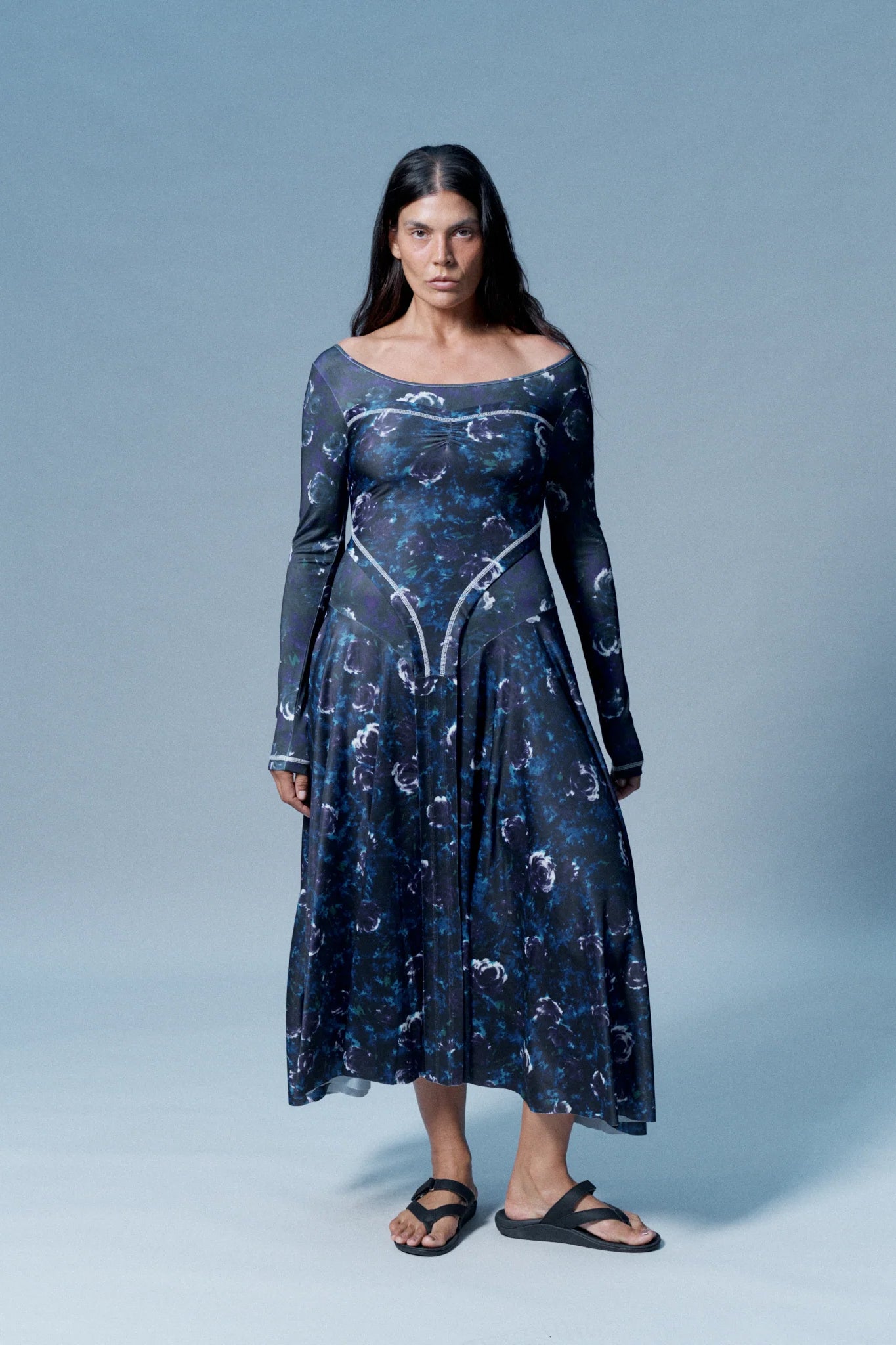 Verner Leotard Dress // Purple / Blue