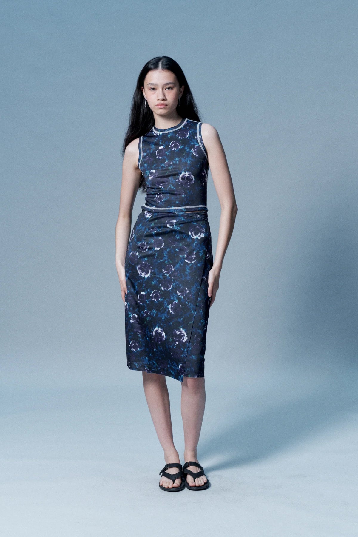 Verner Sarong Dress // Purple / Blue
