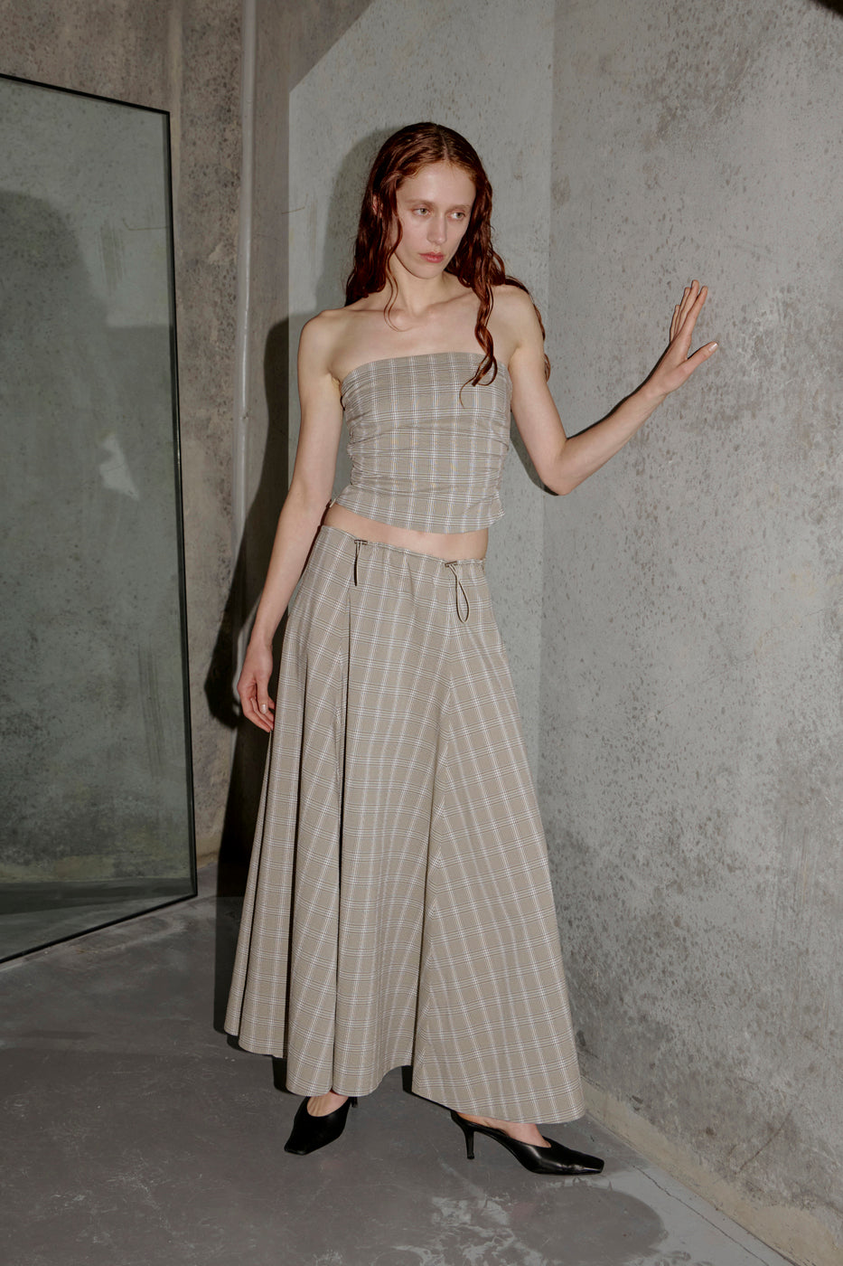 PV Subject Skirt // Beige Check
