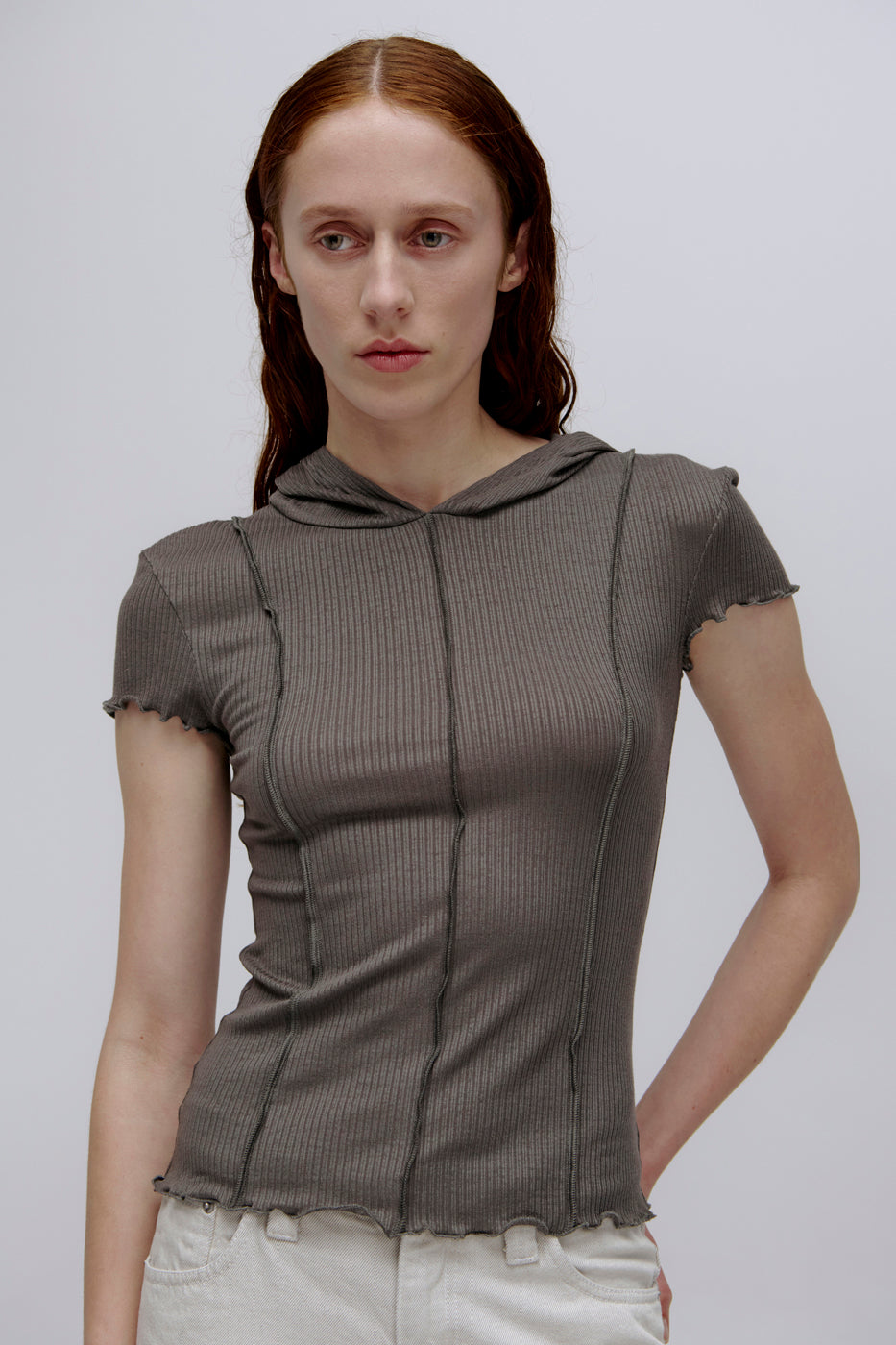 PV Segment Hooded Tee // Pumice