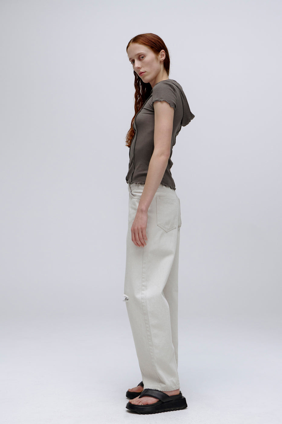 PV Segment Hooded Tee // Pumice