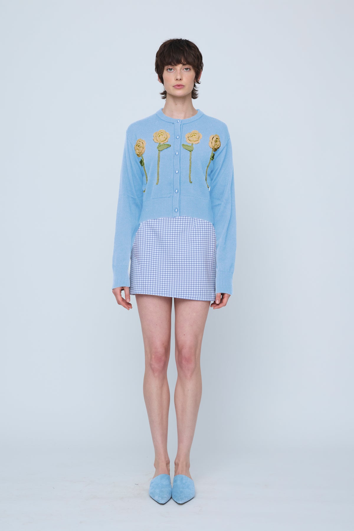 Wynn Hamlyn Flower Cardigan // Sky Blue