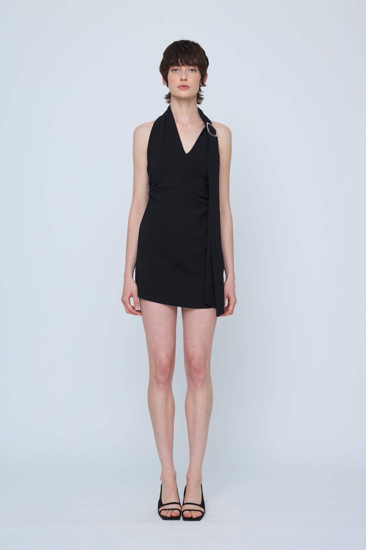 Wynn Hamlyn Mia Buckle Mini Dress // Black