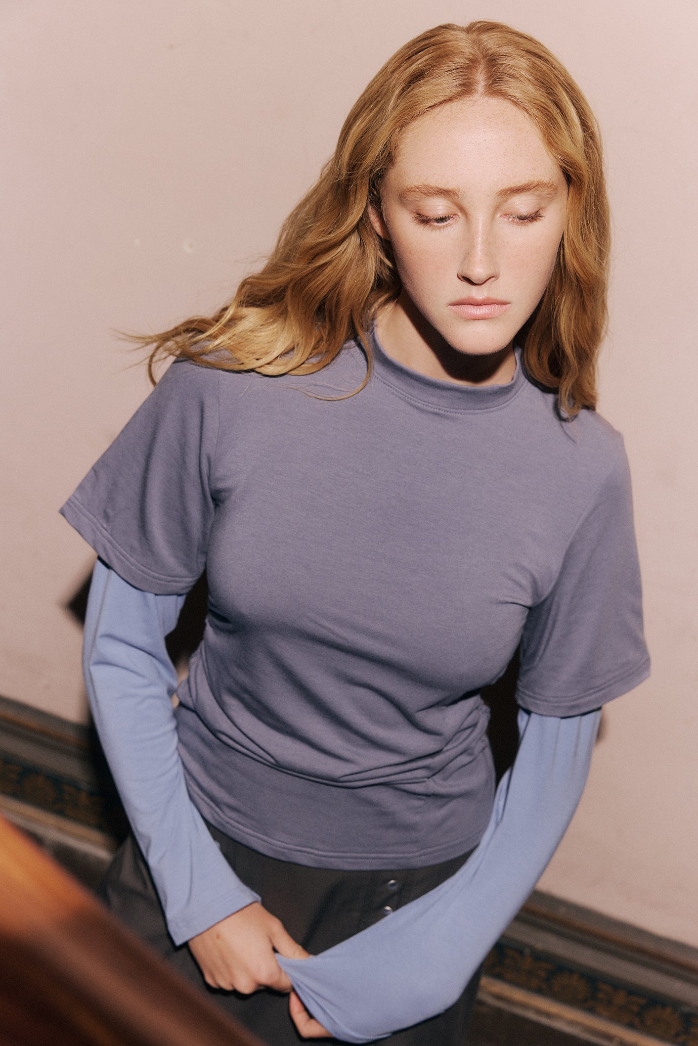 Muse Tavi Layered Tee // Steel