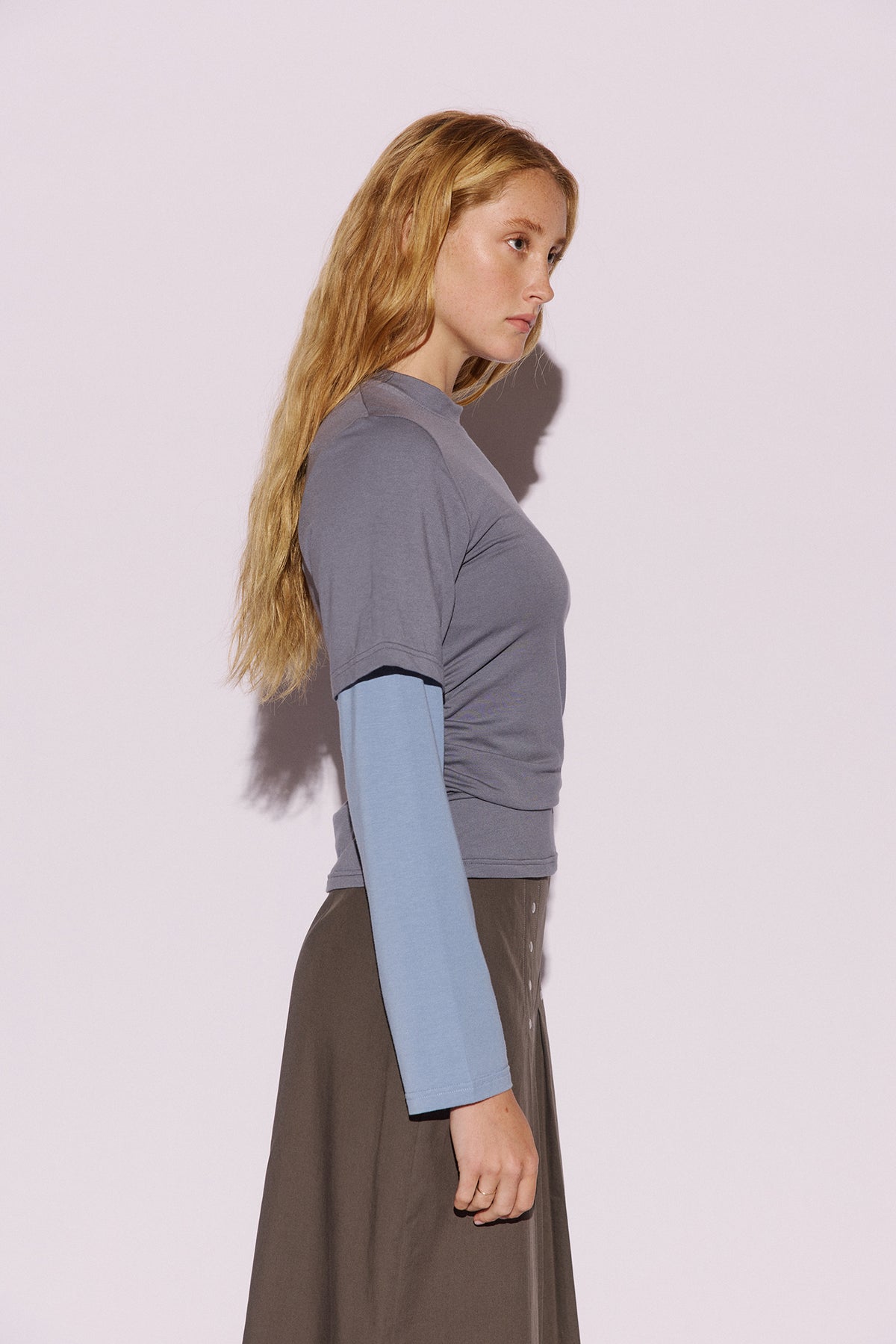 Muse Tavi Layered Tee // Steel
