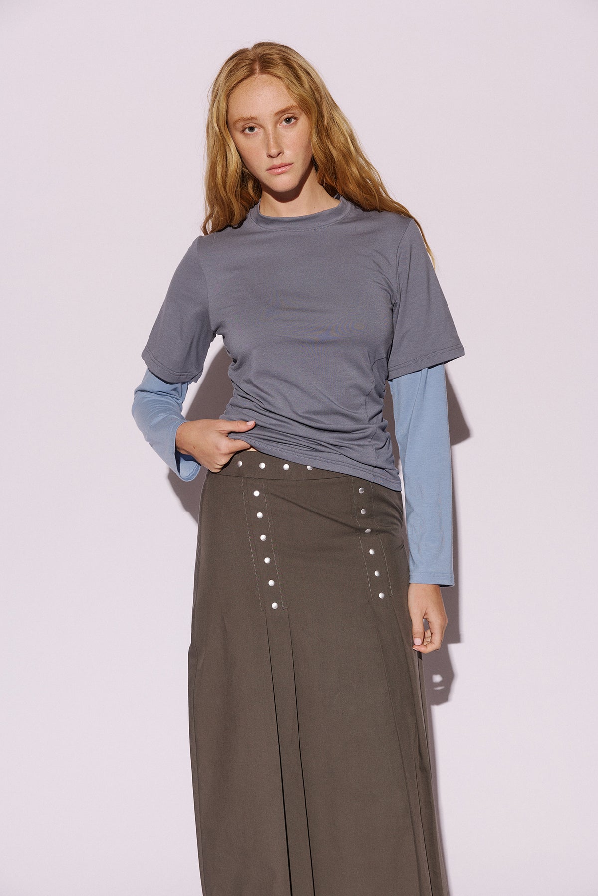 Muse Tavi Layered Tee // Steel