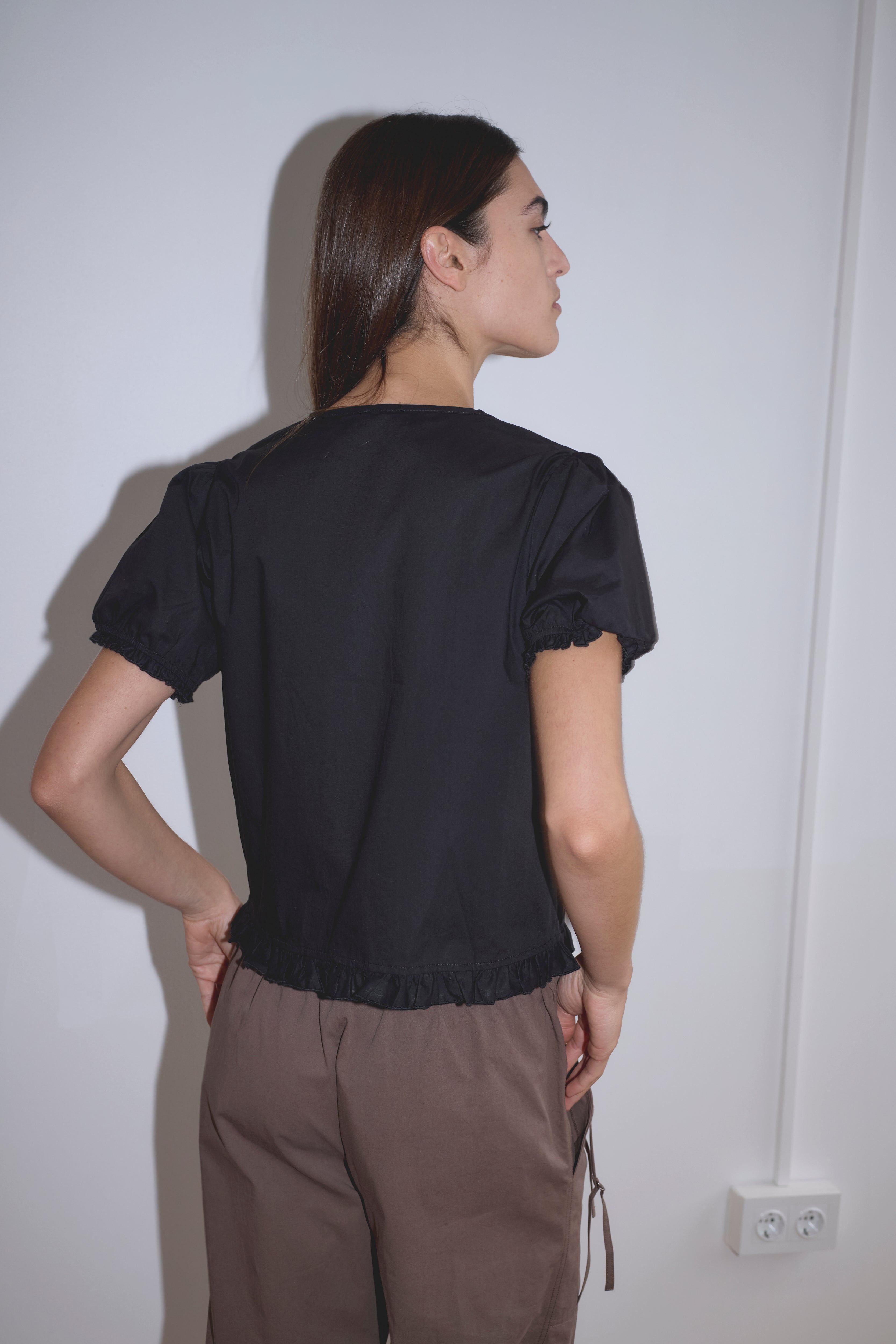 Deiji Studios Pintuck Top // Black