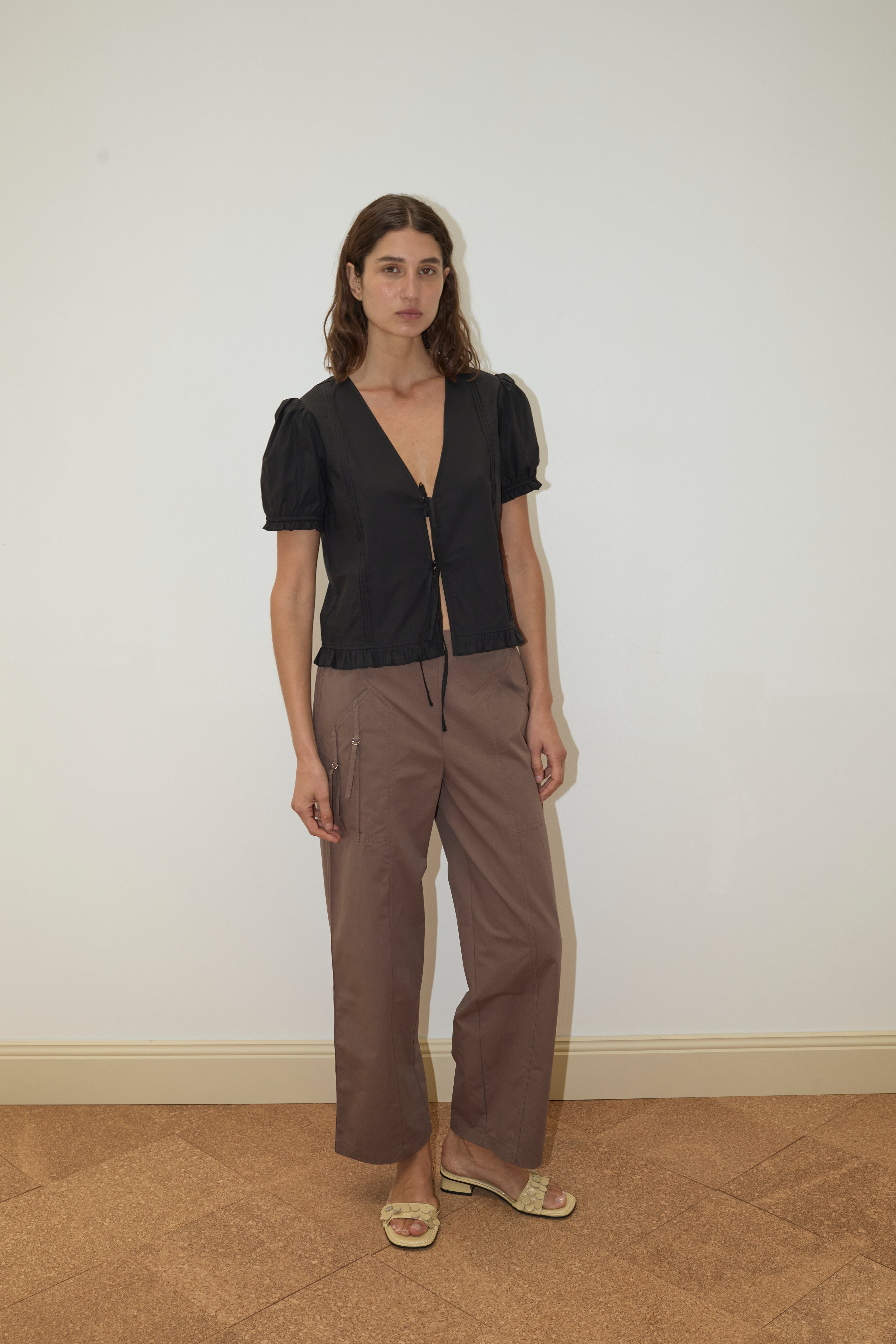 Deiji Studios Pintuck Top // Black