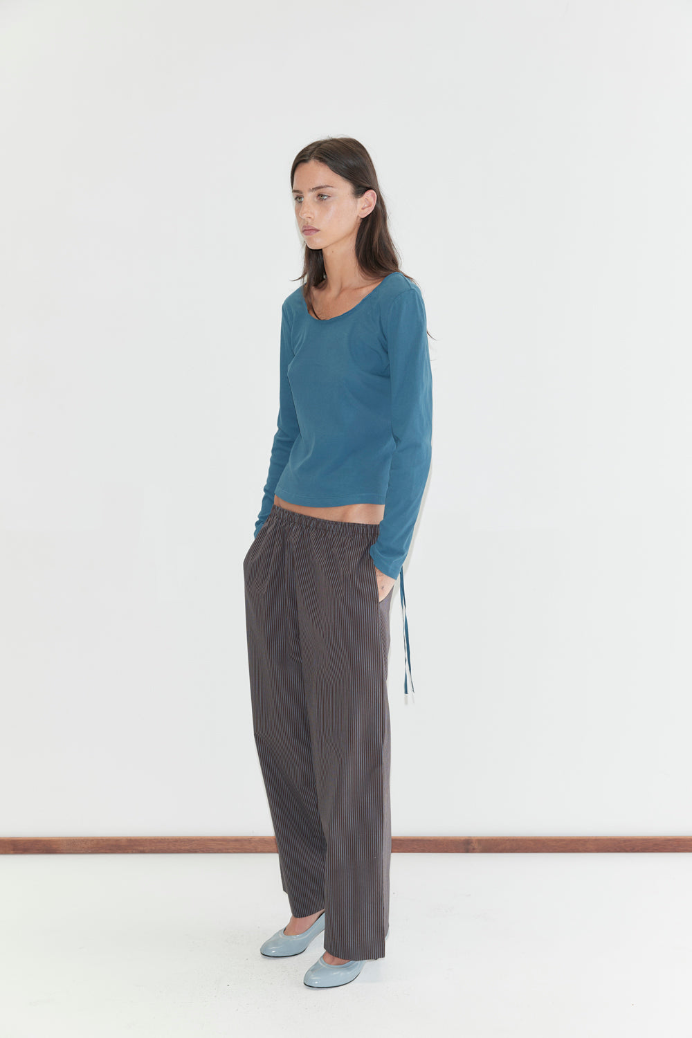 Deiji Studios Cuff Tie Top // Teal