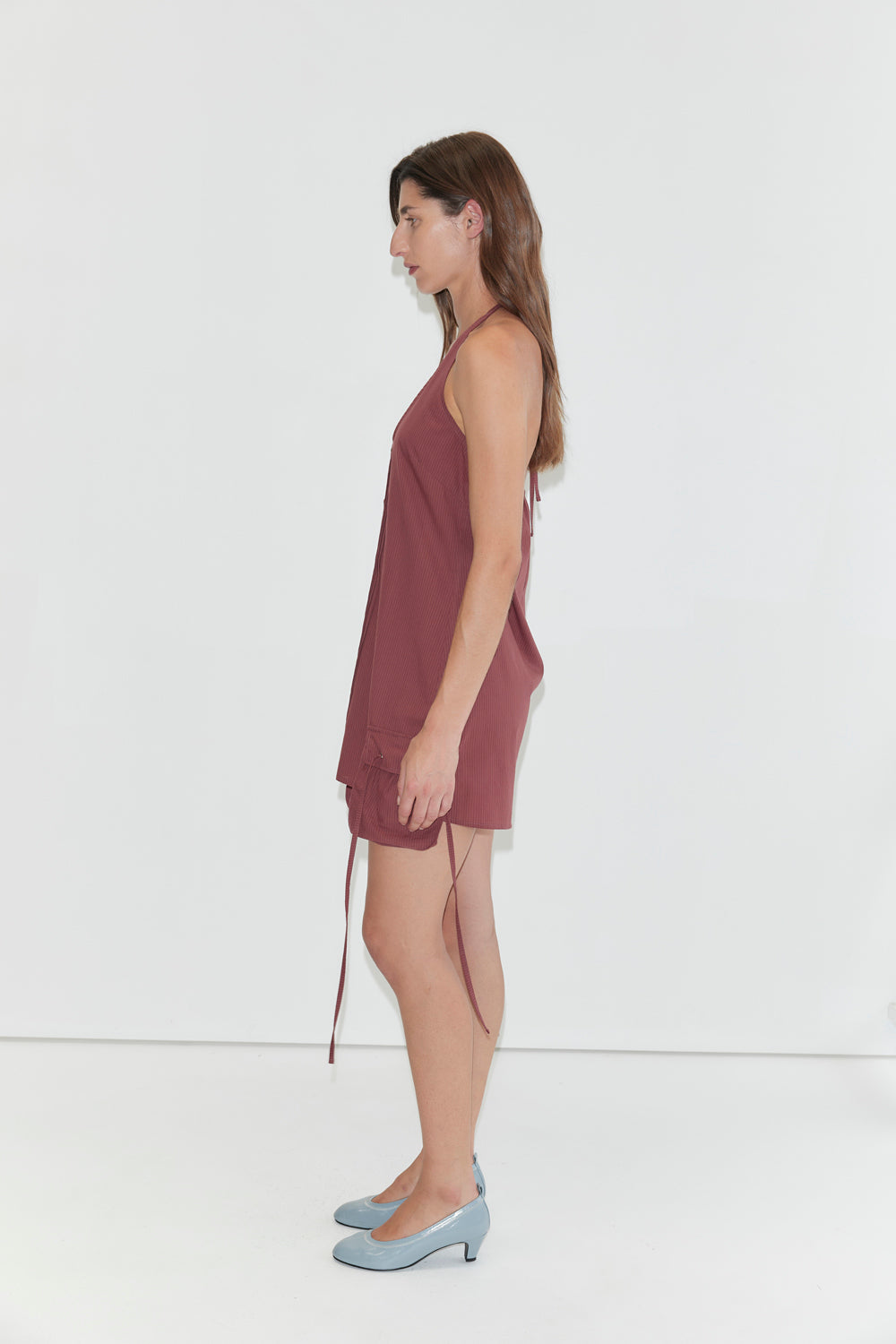 Deiji Studios Pocket Halter Dress // Rust