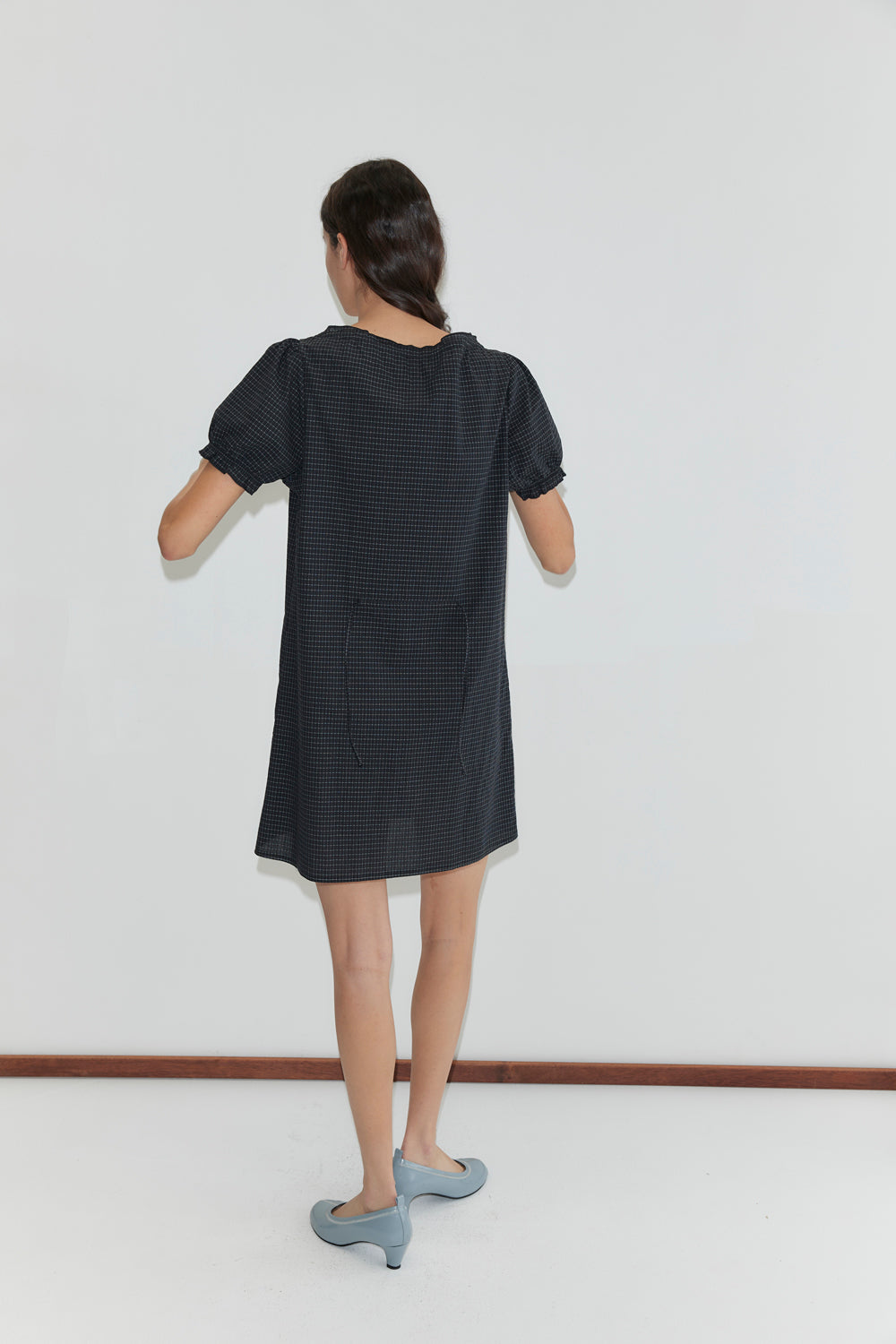 Deiji Studios Buttoned Mini Dress // Mono Grid