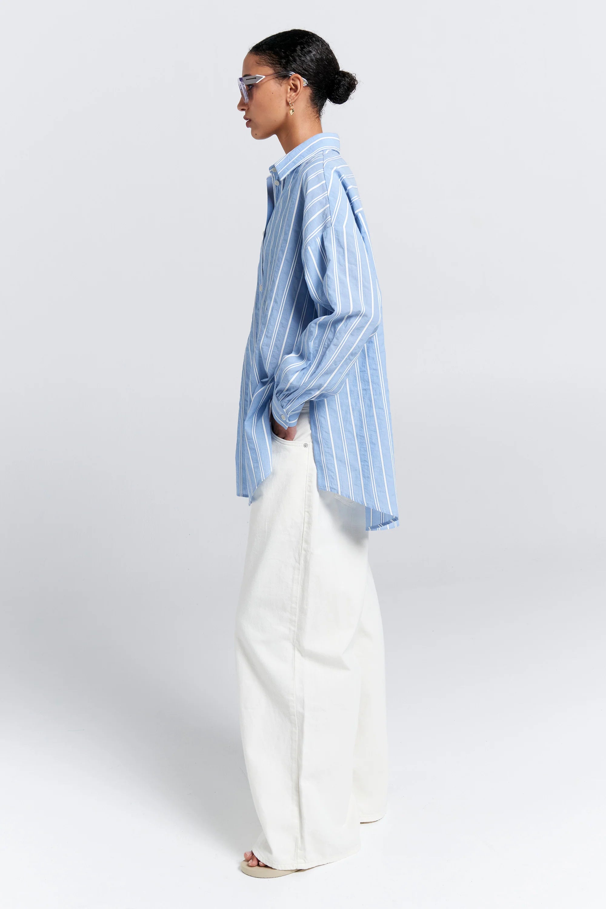Karen Walker Oversized Walker Shirt // Blue