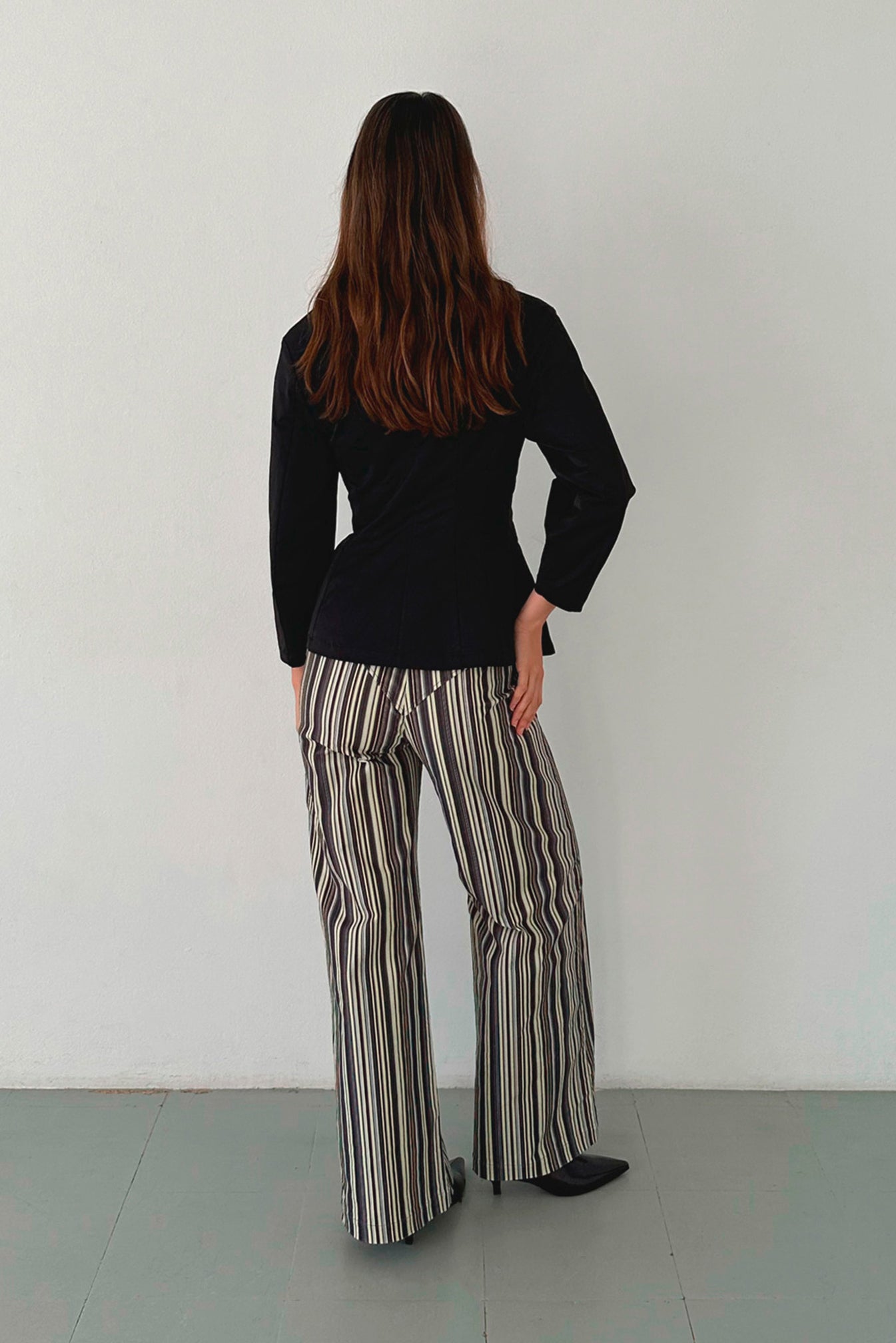Laagam Holly Corduroy Pants // Grey Striped