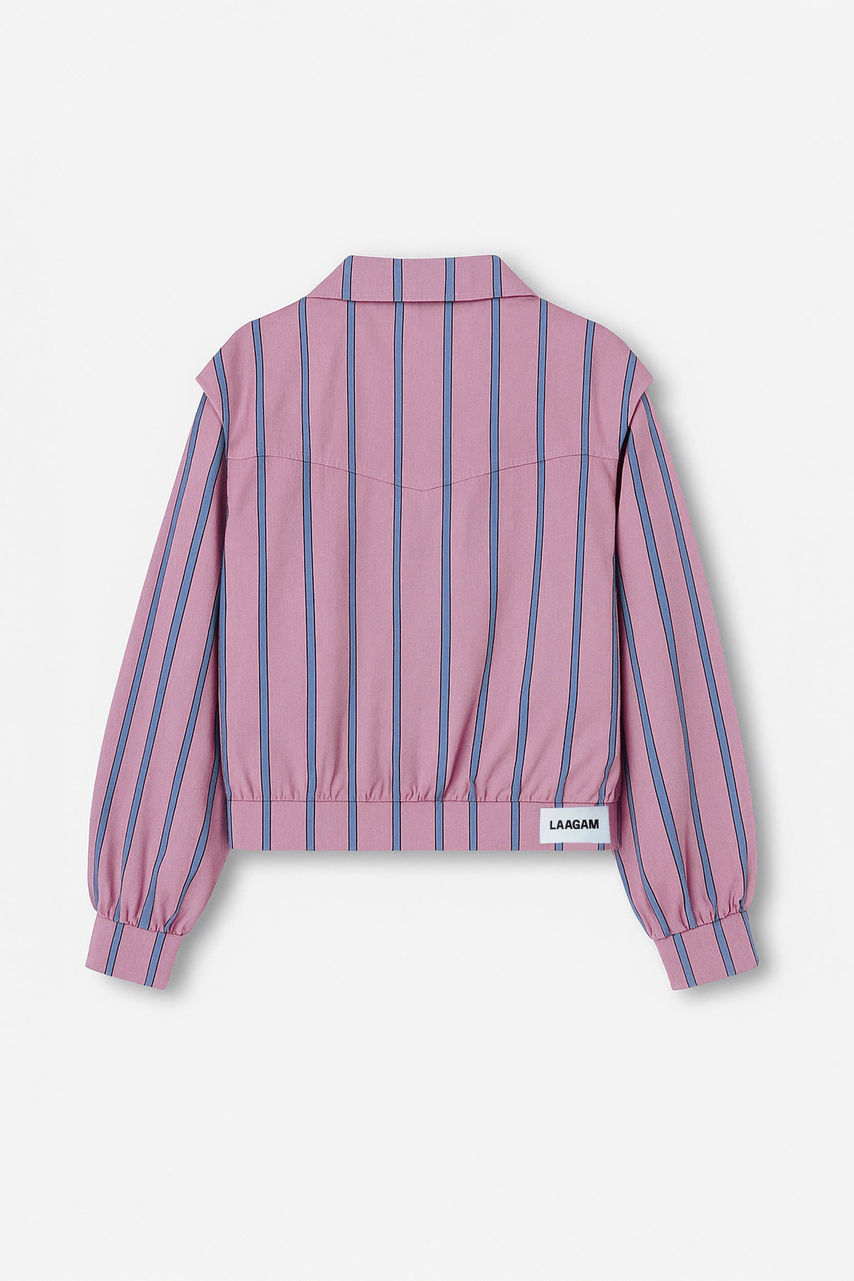 Laagam Watson Striped Bomber Jacket // Pink
